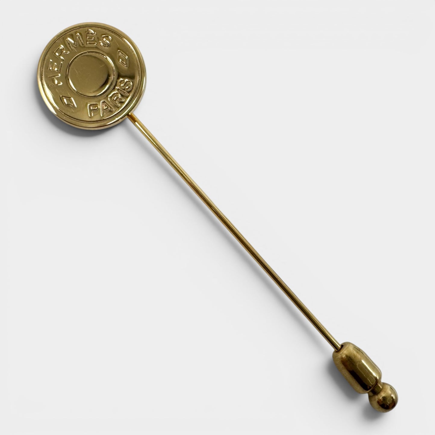 Hermès Clou de Selle Gold-Plated Stick Pin Brooch
