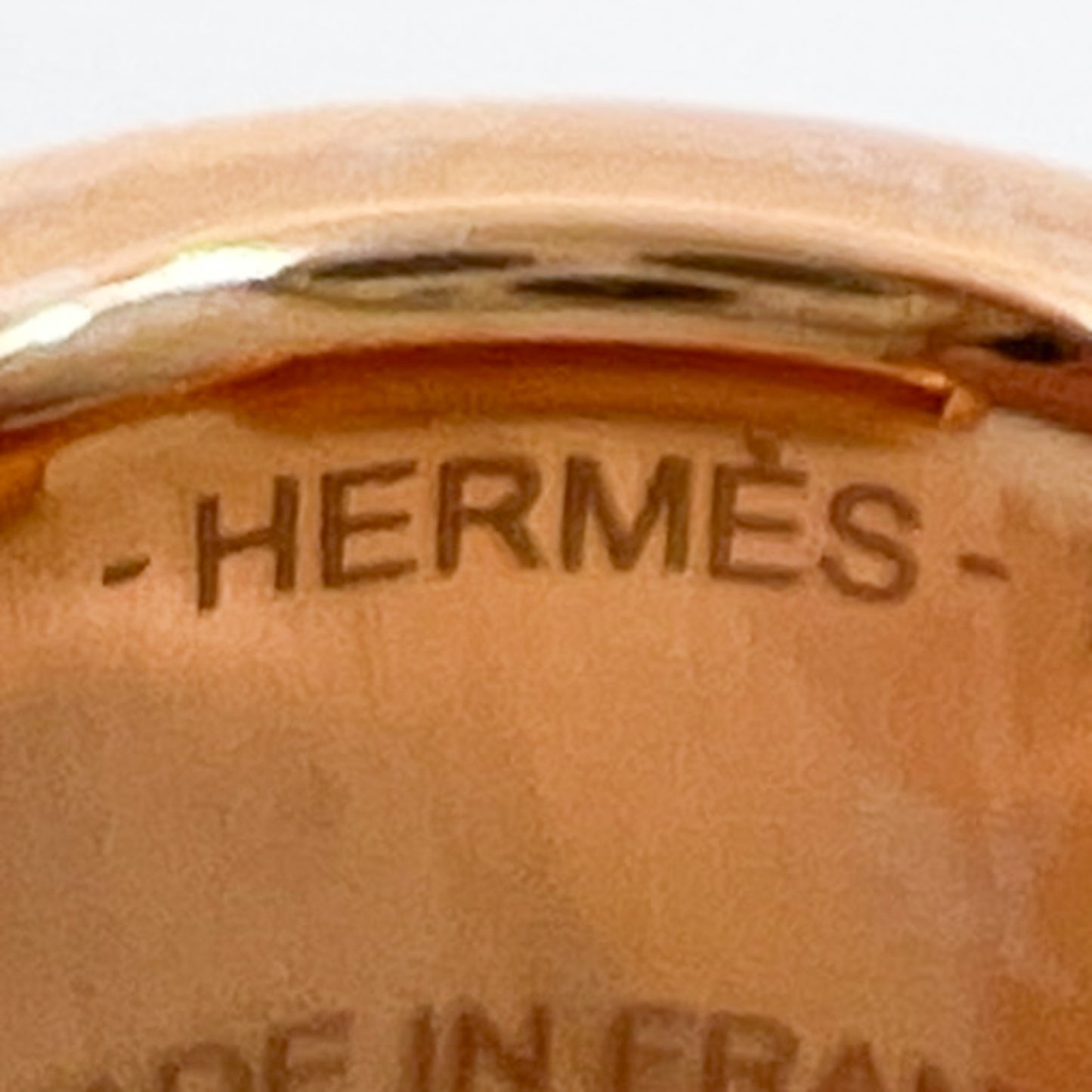Hermès Gold & Brown Leather Olympe Single Ear Cuff Small