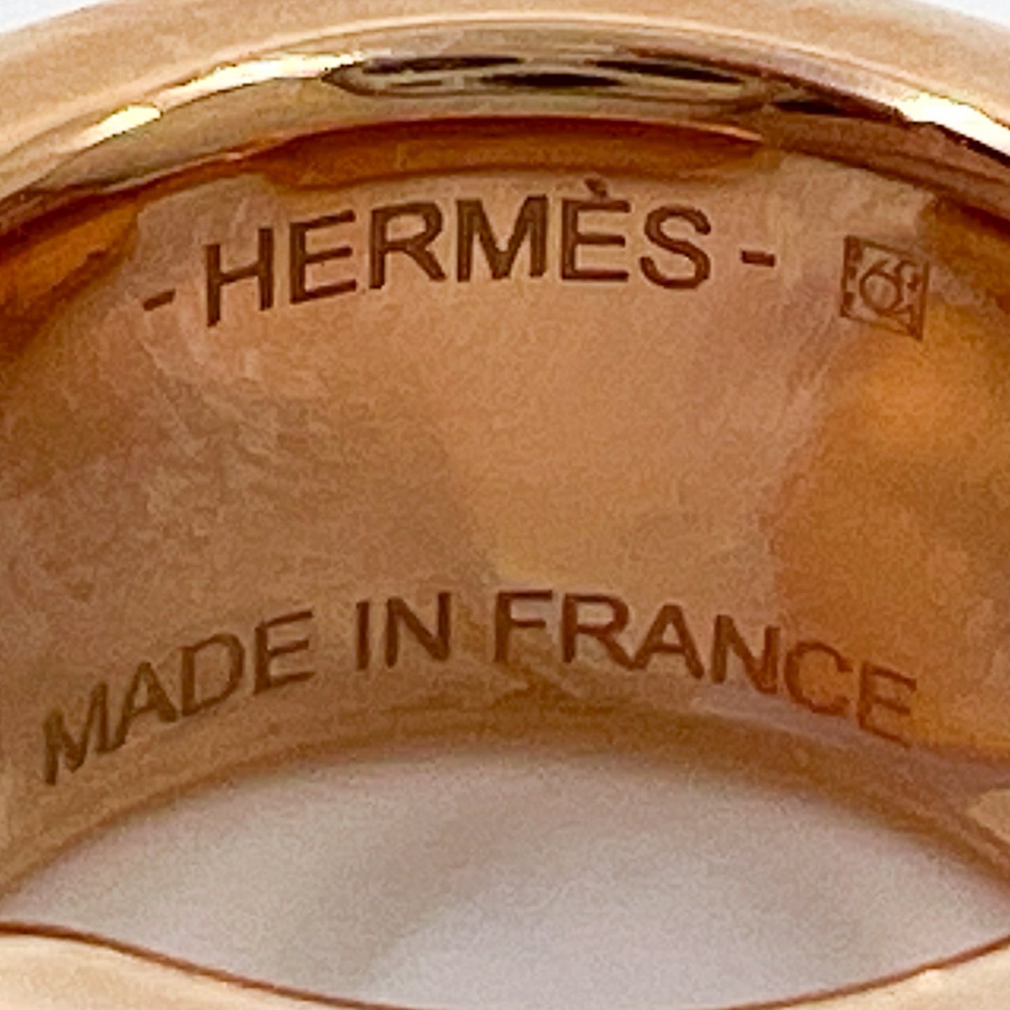 Hermès Gold & Brown Leather Olympe Single Ear Cuff Small