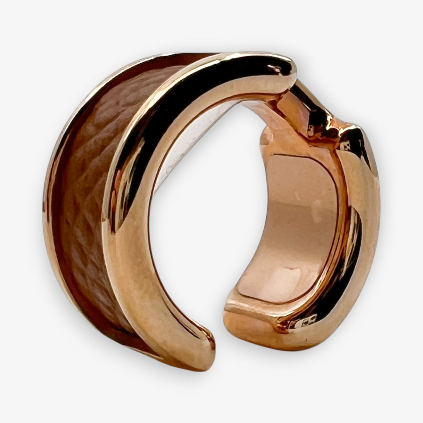 Hermès Gold & Brown Leather Olympe Single Ear Cuff Small