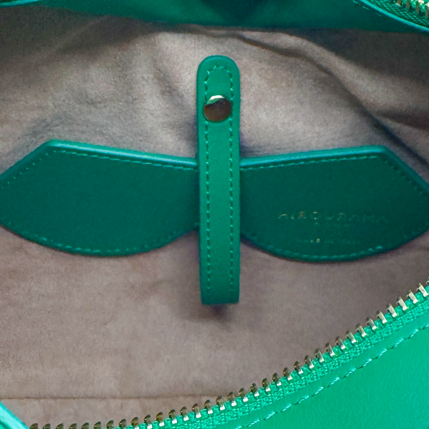 Hibourama Roma Green Leather 'Anita' Medium Handbag