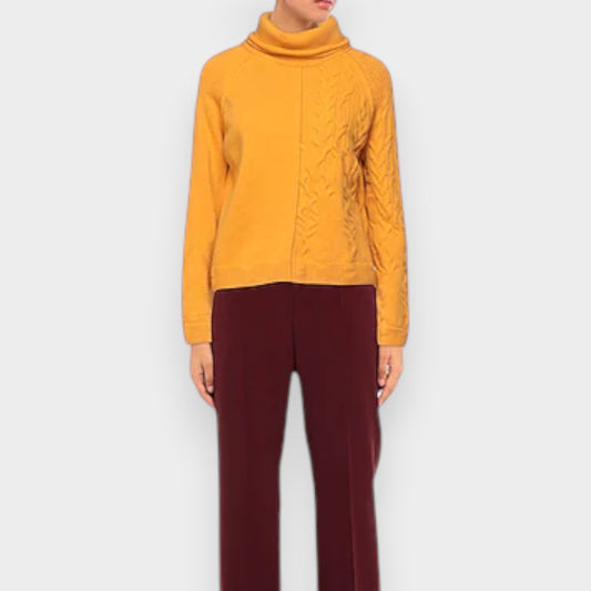 High Saffron Yellow Cable Knit Jumper Medium
