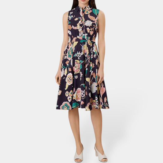 Hobbs Of London Blue & Multicoloured Floral 'Belinda' Midi Dress AU8