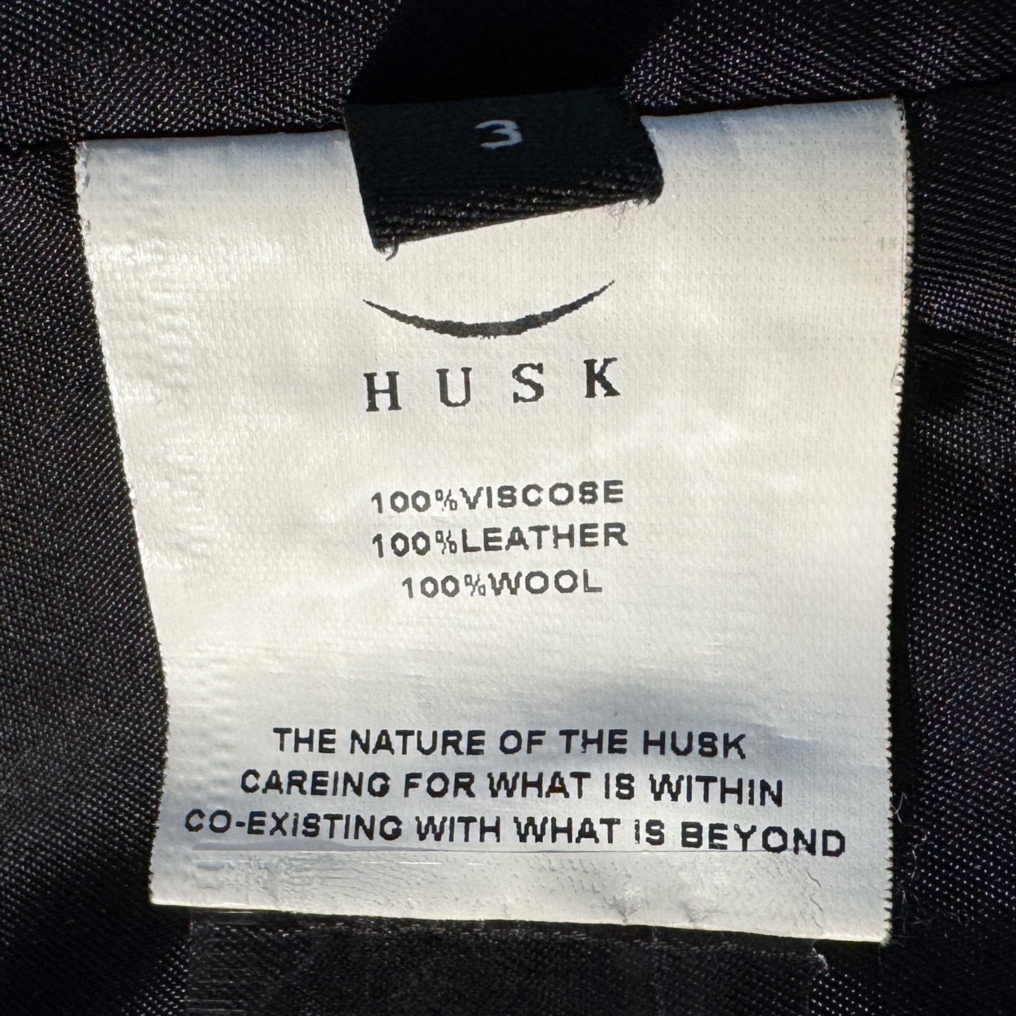 Husk Grey Black Leather & Boucle Wool Jacket 3 ~ Medium ~ AU8-10