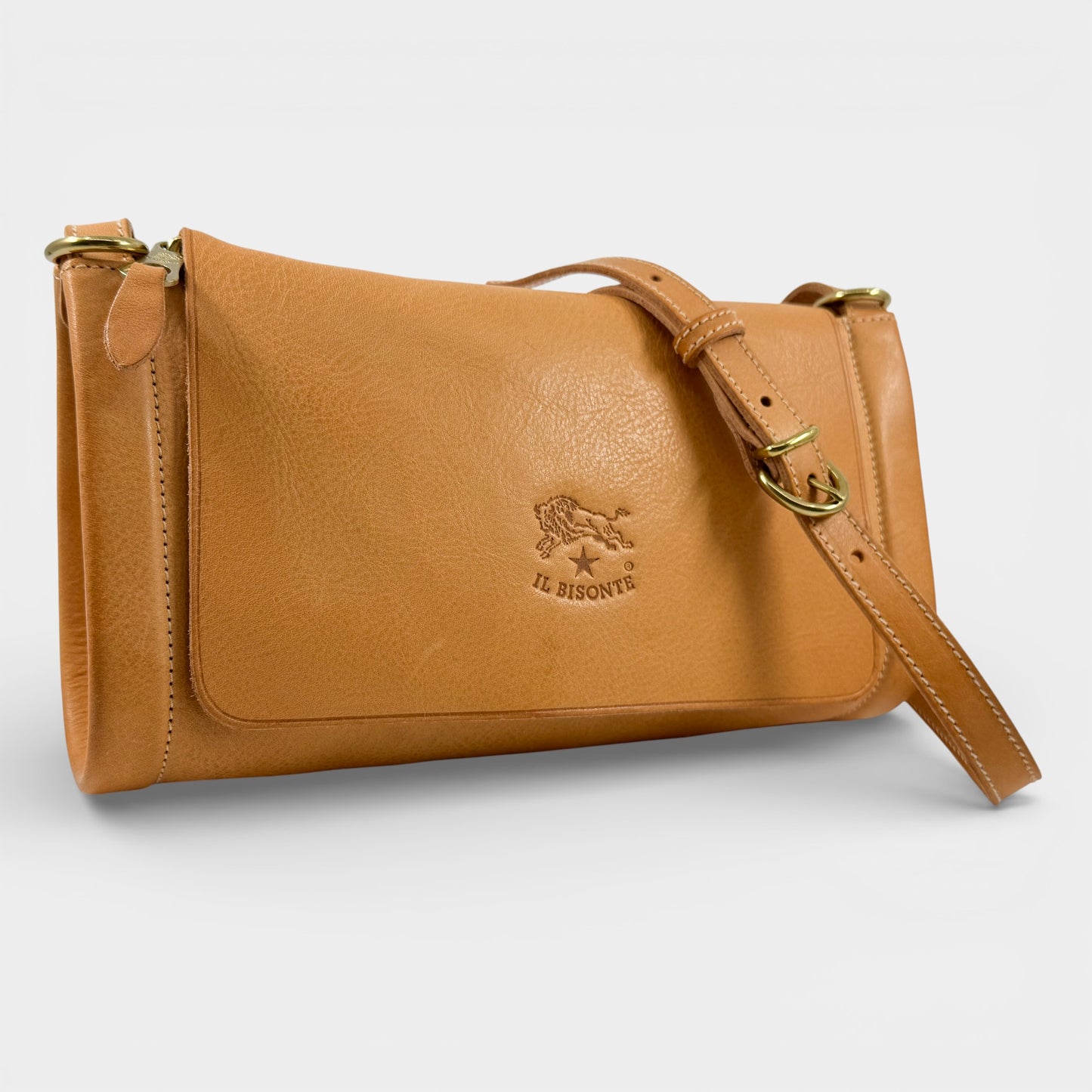 Il Bisonte Tan Vachetta Leather Small Crossbody Bag