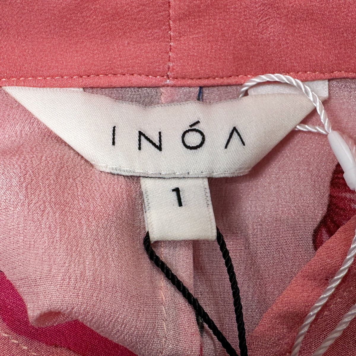 INOA Roses Red Pink Silk Amber Swing Dress 1 ~ AU10 [NEW]