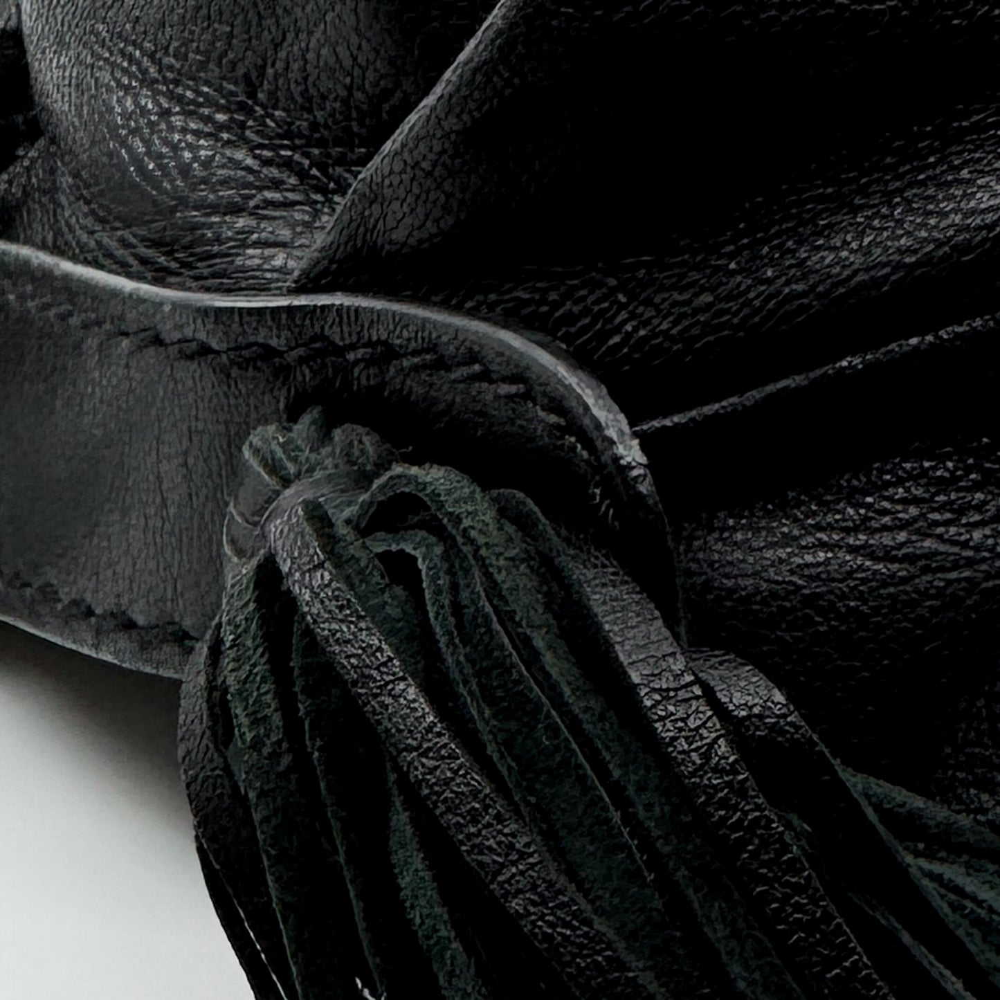 Isabella Fiore Black Woven Leather Tassel Boho Shoulder Bag