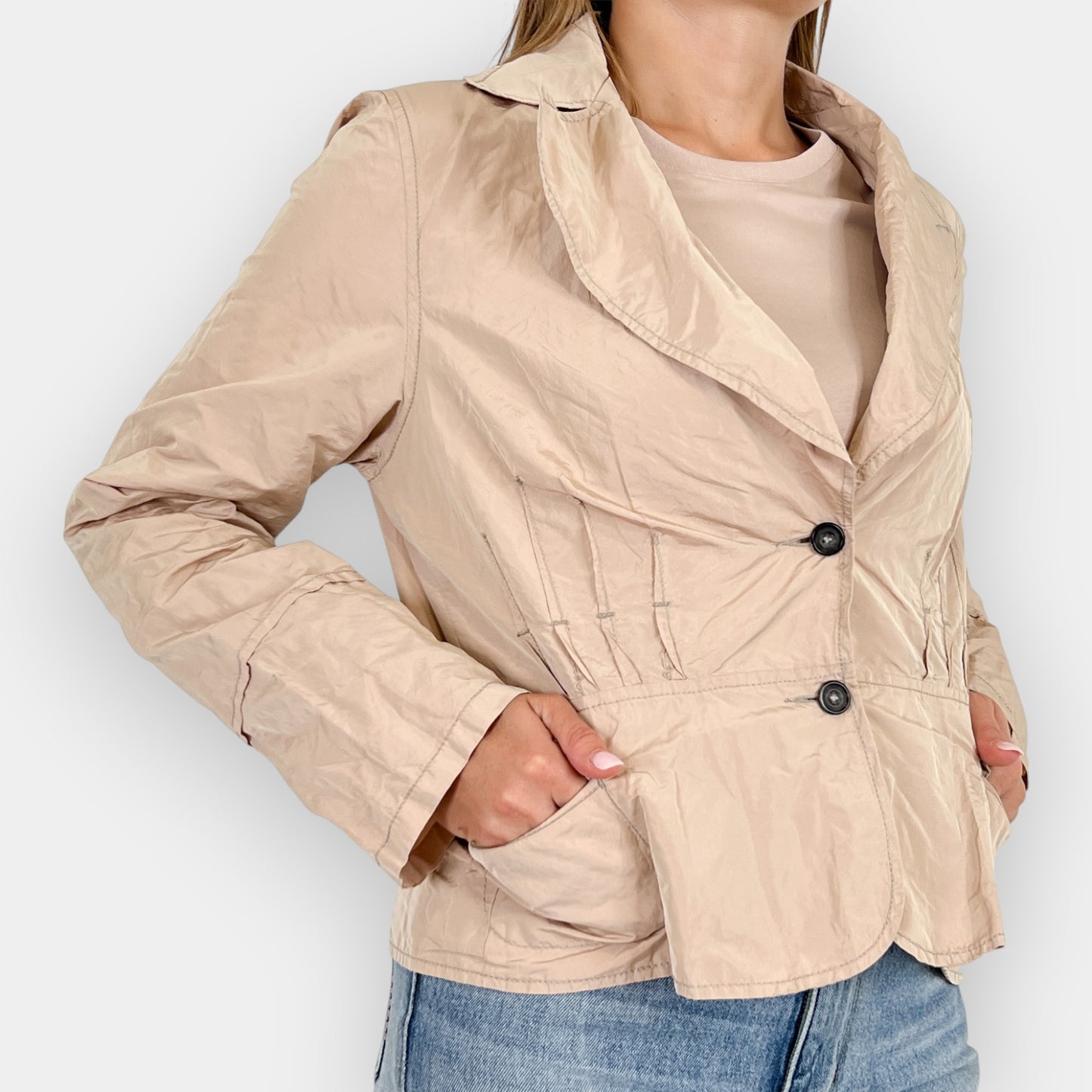 Trelise Cooper Blush Metal Twist Linen Scrunch Jacket AU12-14