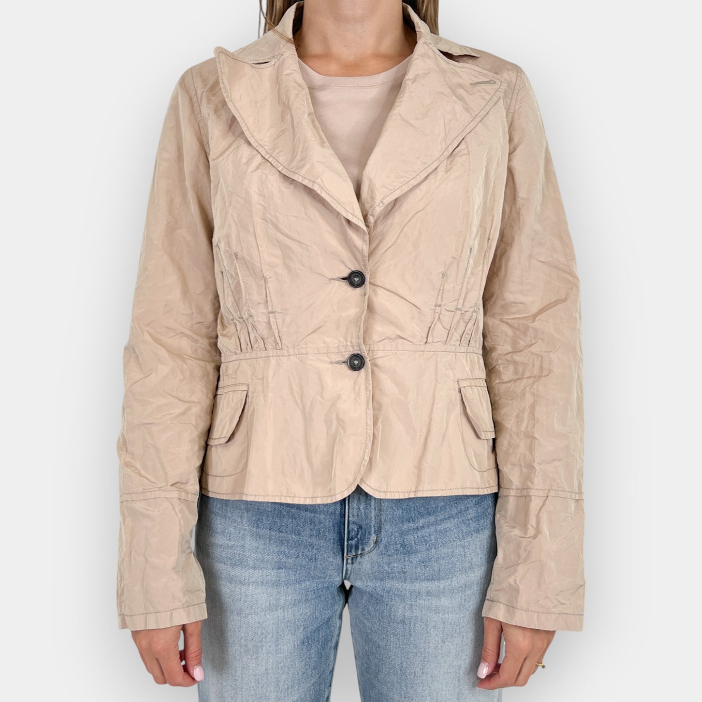 Trelise Cooper Blush Metal Twist Linen Scrunch Jacket AU12-14