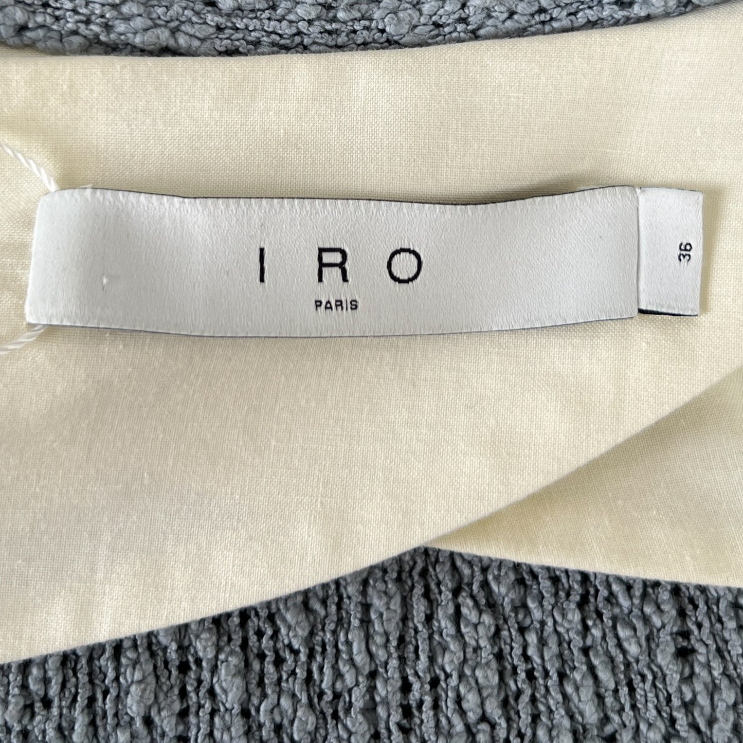 IRO Light Blue Knit Cotton Frayed Edge Jacket Small