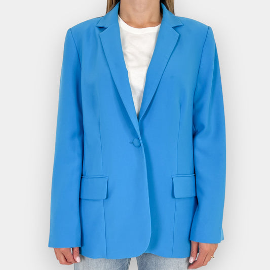 Frame Malibu Blue Single Breasted Blazer Jacket AU10