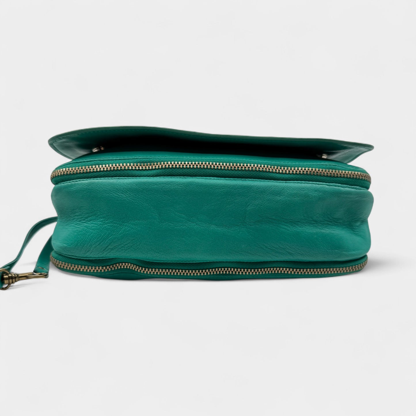 Jerome Dreyfuss Turquoise Leather Crossbody Bobi Flap Bag
