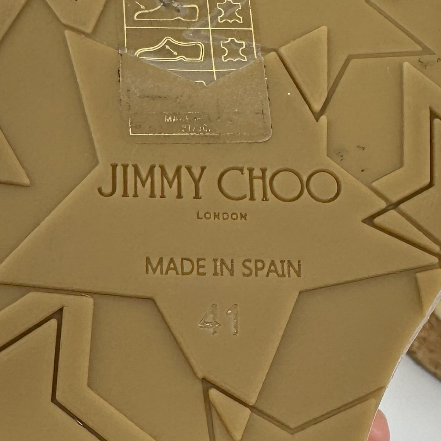 Jimmy Choo Gold Leather & Cork Diosa Platform Shoes EU41 ~ AU10