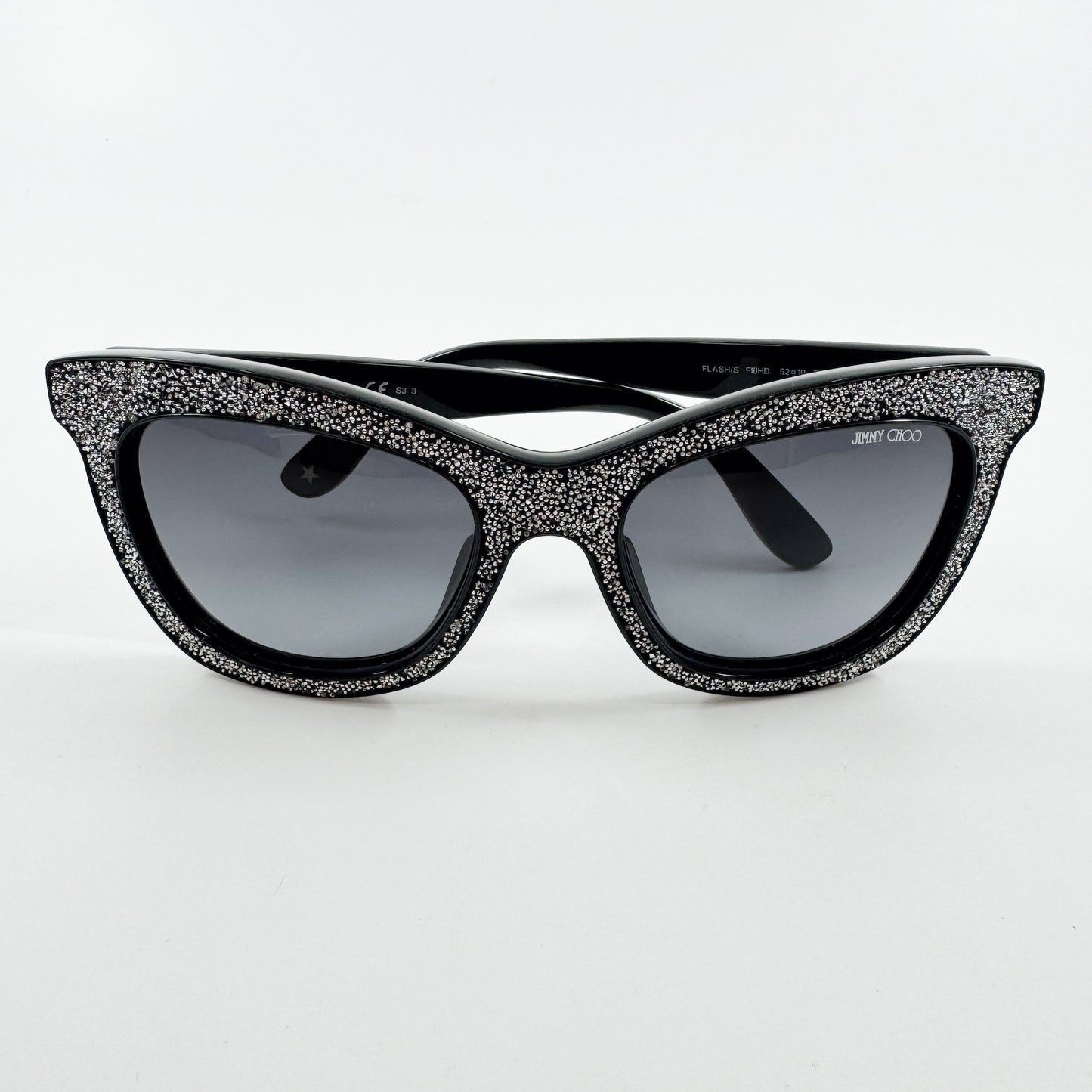Jimmy Choo Vintage Black Crystal Flash Sunglasses