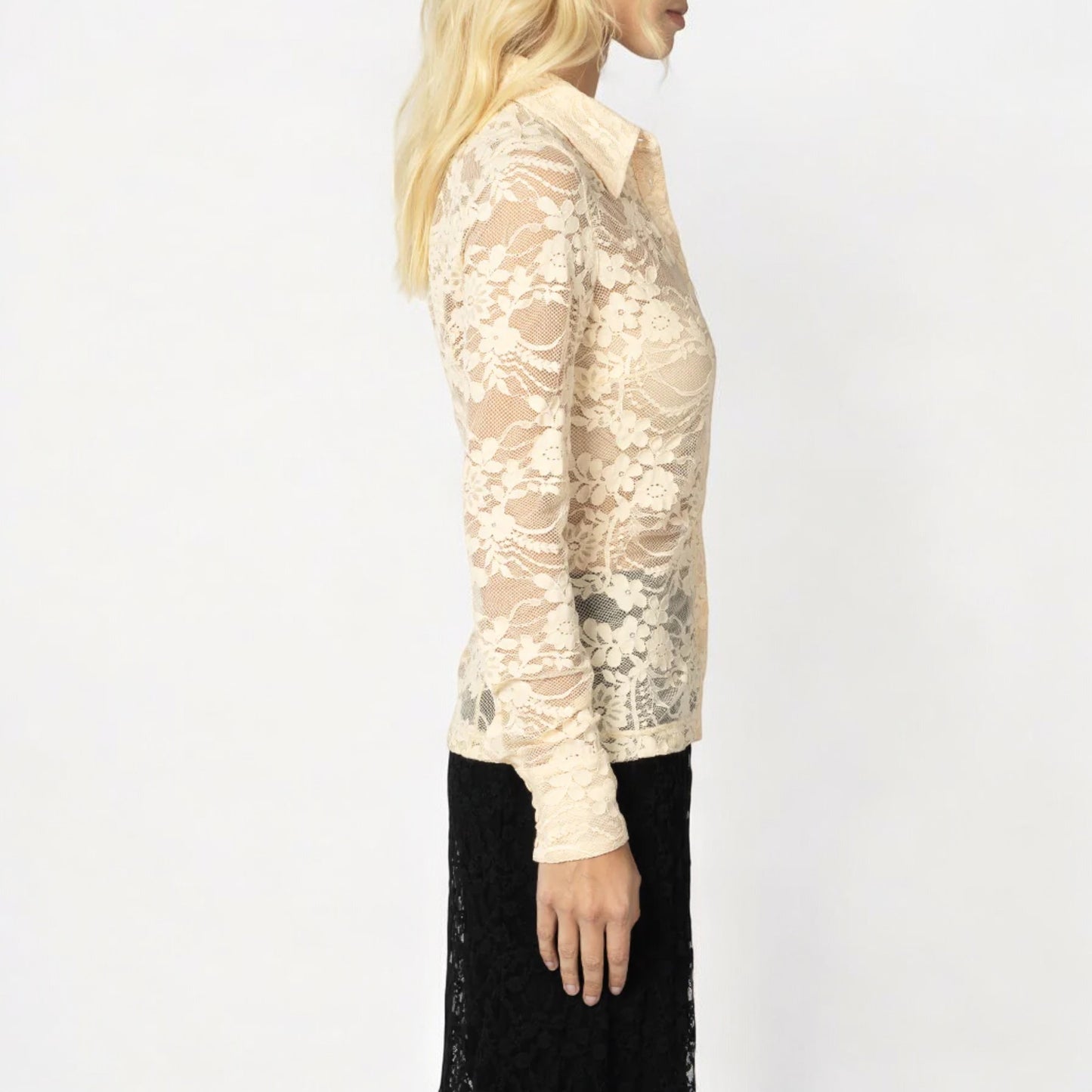 Joey The Label Secret Garden Lace Vanilla Cream Shirt AU10 [NEW]