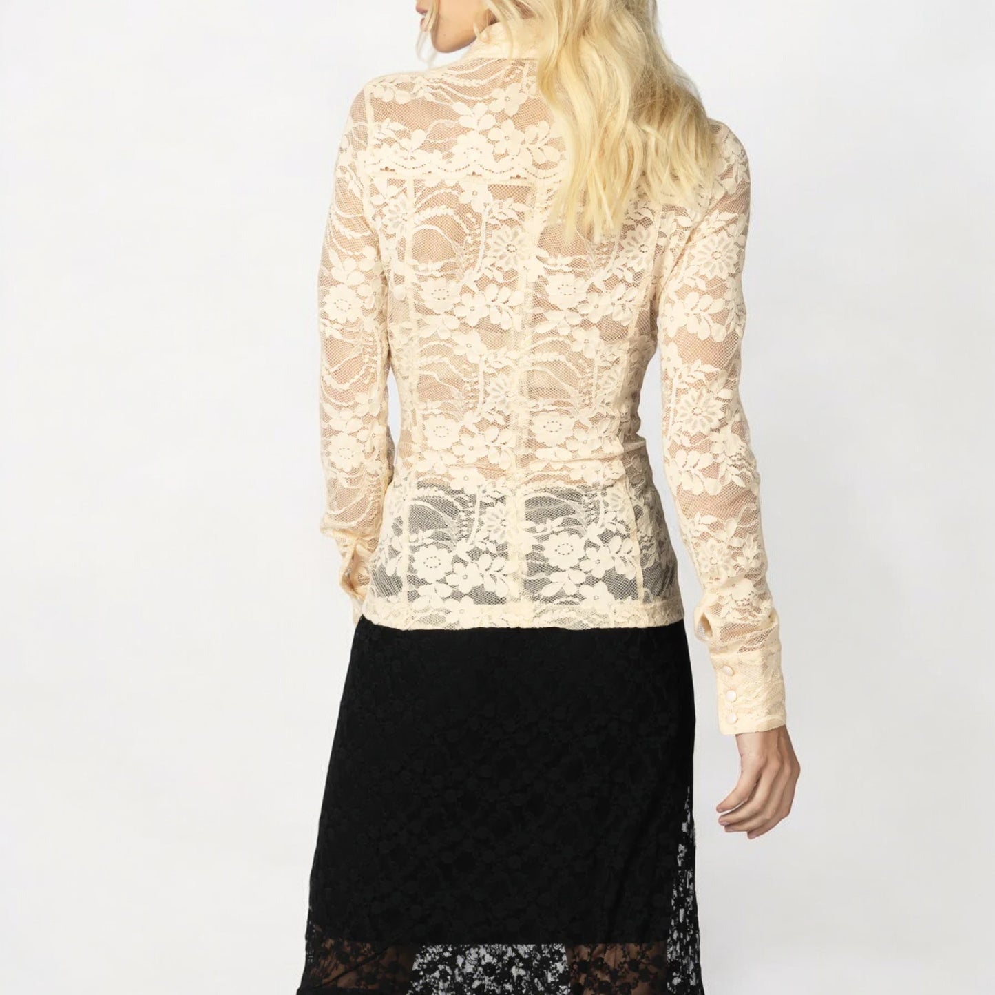 Joey The Label Secret Garden Lace Vanilla Cream Shirt AU10 [NEW]