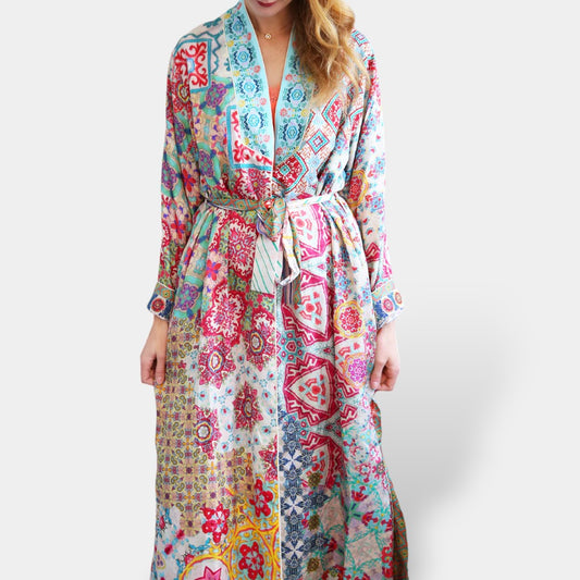 Johny Was Ensemble Tove Long Kimono Duster Coat Medium ~ AU10-12 [NEW]