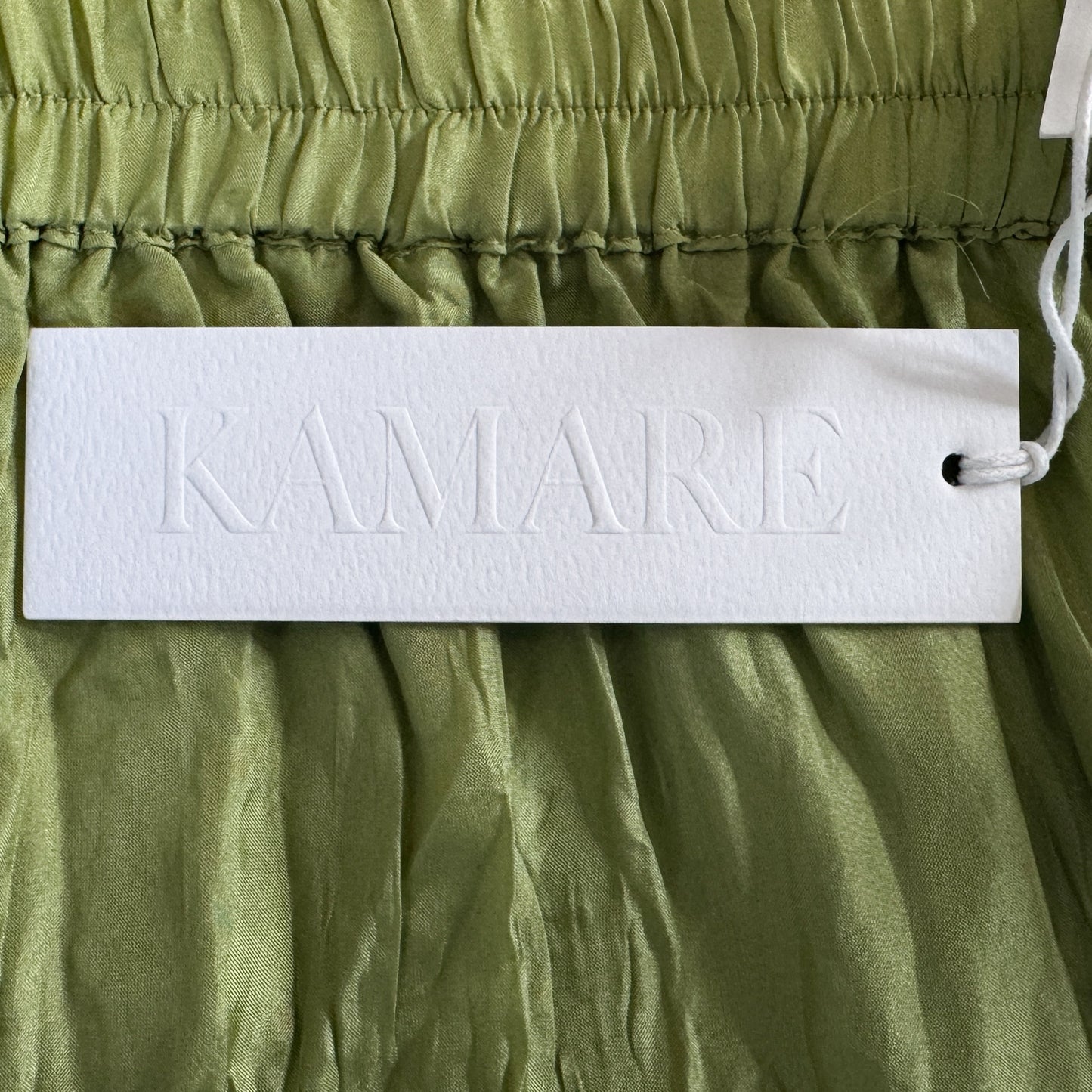 Kamare Palm Green Silk Scrunch Jaipure Pants AU14 [NEW]