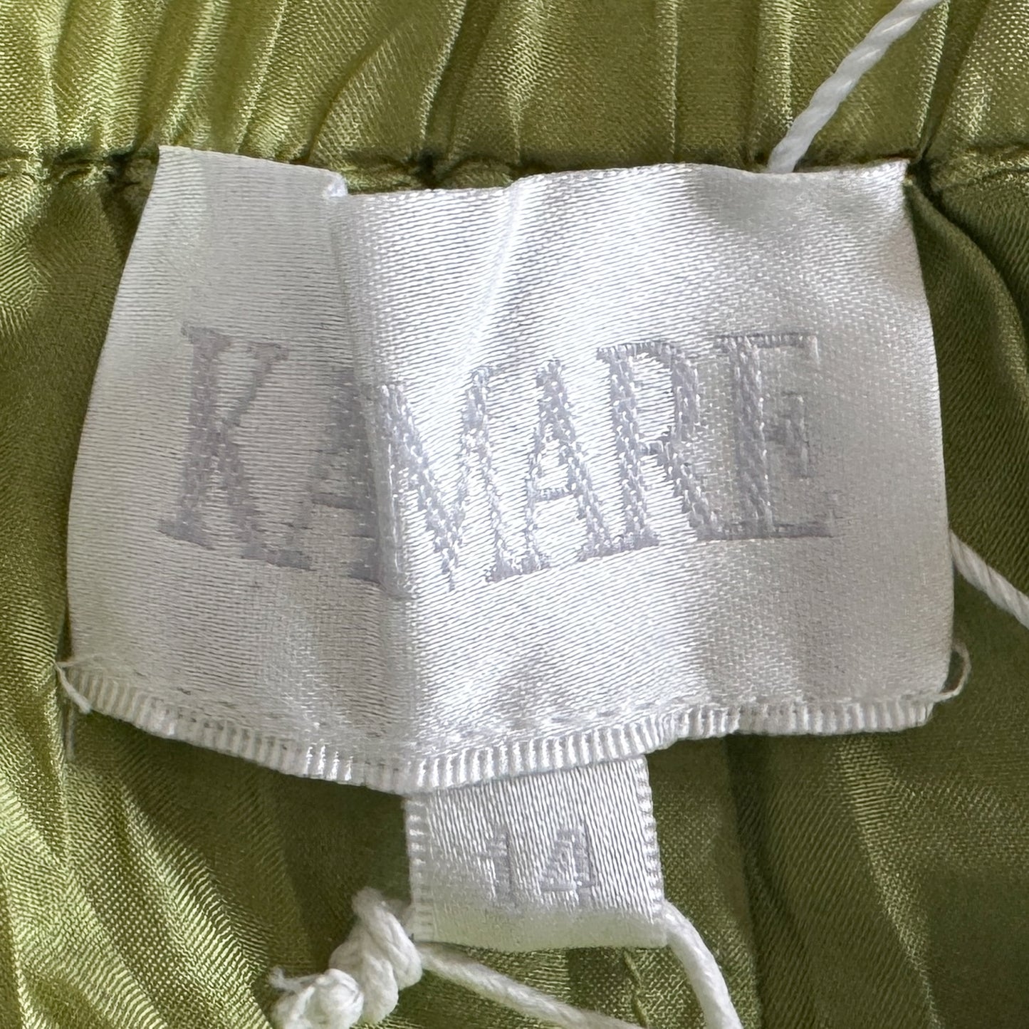 Kamare Palm Green Silk Scrunch Jaipure Pants AU14 [NEW]
