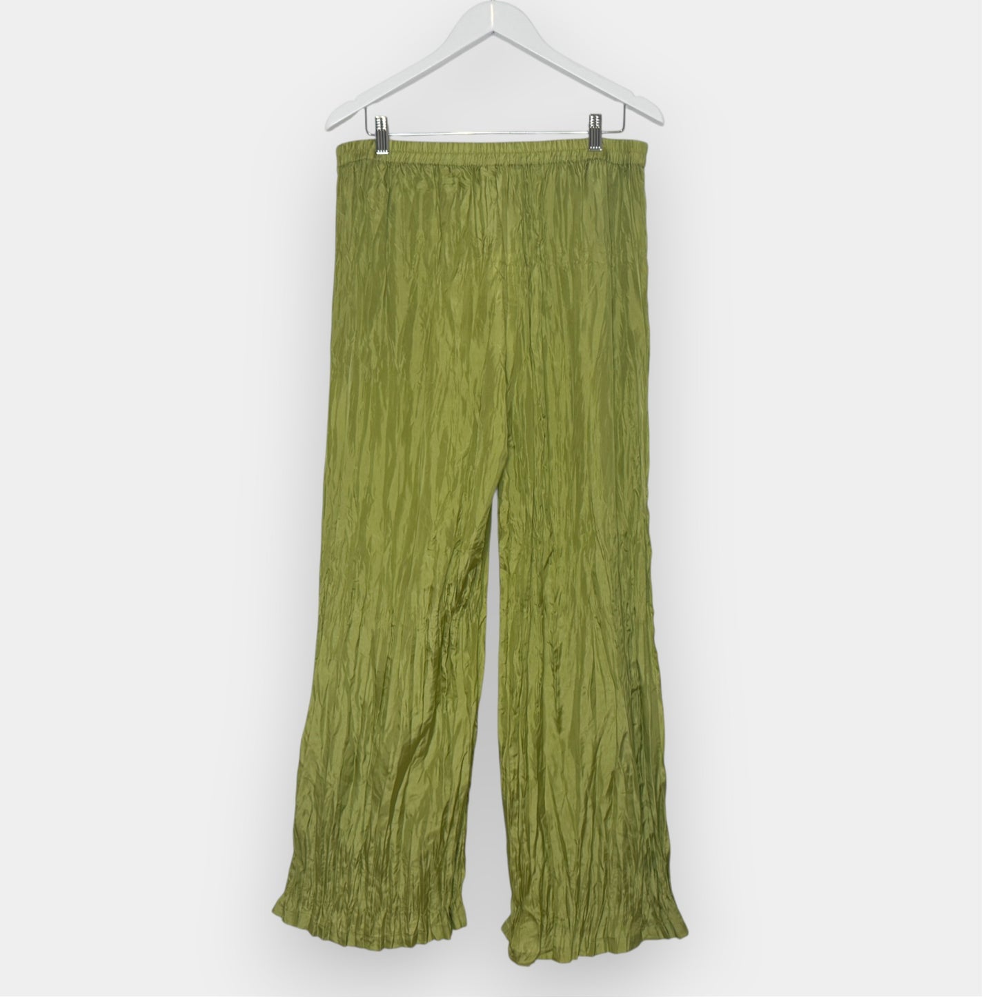 Kamare Palm Green Silk Scrunch Jaipure Pants AU14 [NEW]