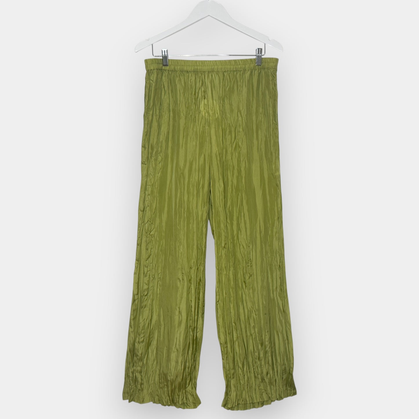 Kamare Palm Green Silk Scrunch Jaipure Pants AU14 [NEW]