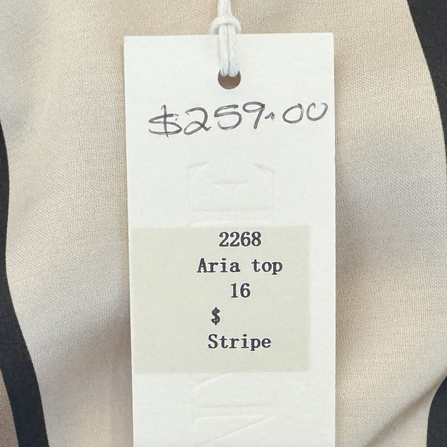 Kamare Brown Cream Stripe Viscose Rayon Aria Top AU16 [NEW]