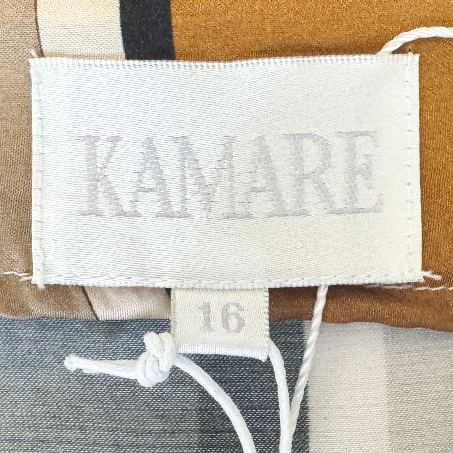 Kamare Brown Cream Stripe Viscose Rayon Aria Top AU16 [NEW]