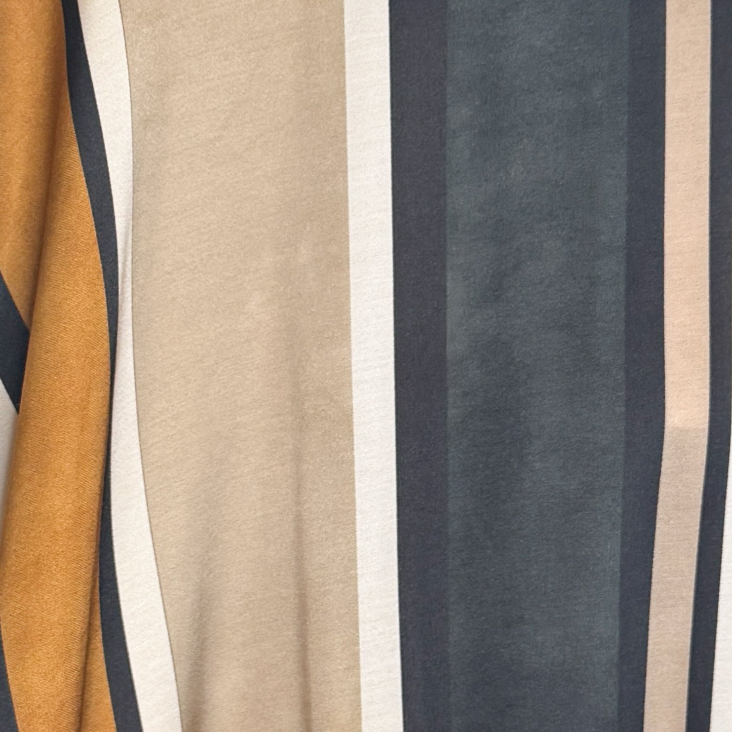 Kamare Brown Cream Stripe Viscose Rayon Aria Top AU16 [NEW]