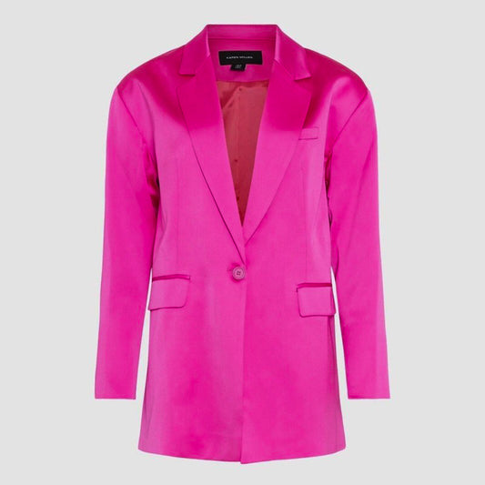 Karen Millen Hot Pink Sating Blazer Jacket AU12