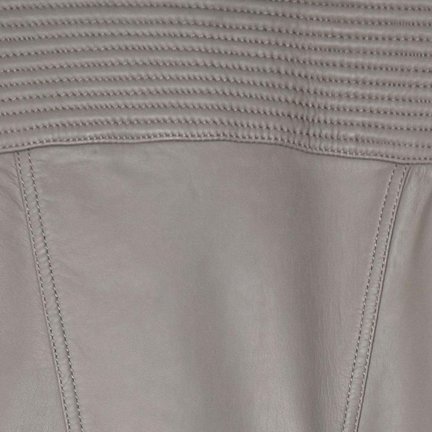 Karen Millen Grey Leather Signature Biker Jacket AU8 ~ Small