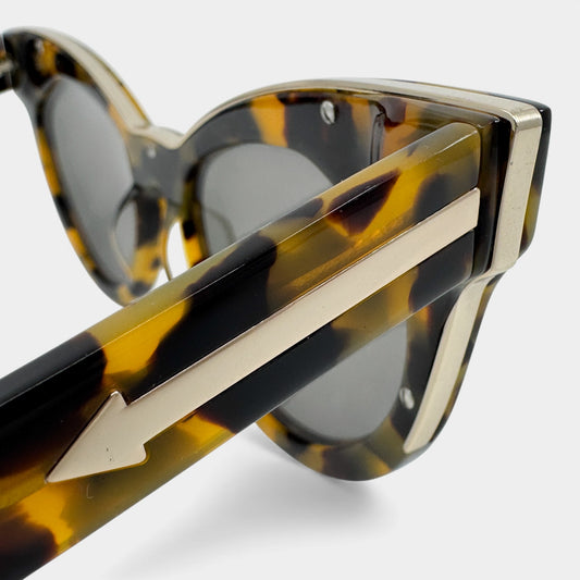Karen Walker Cat Eye Starburst Tortoiseshell Sunglasses
