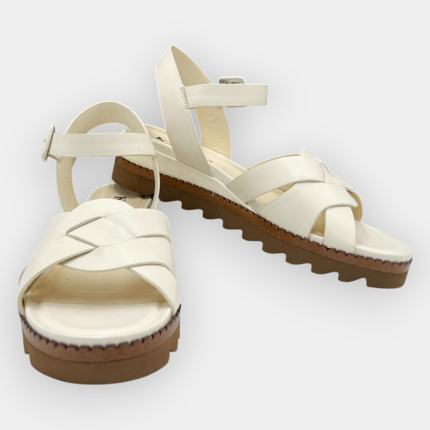 Karida 1912 Off White Leather Sandals Shoes EU40 ~ AU9 [NEW]