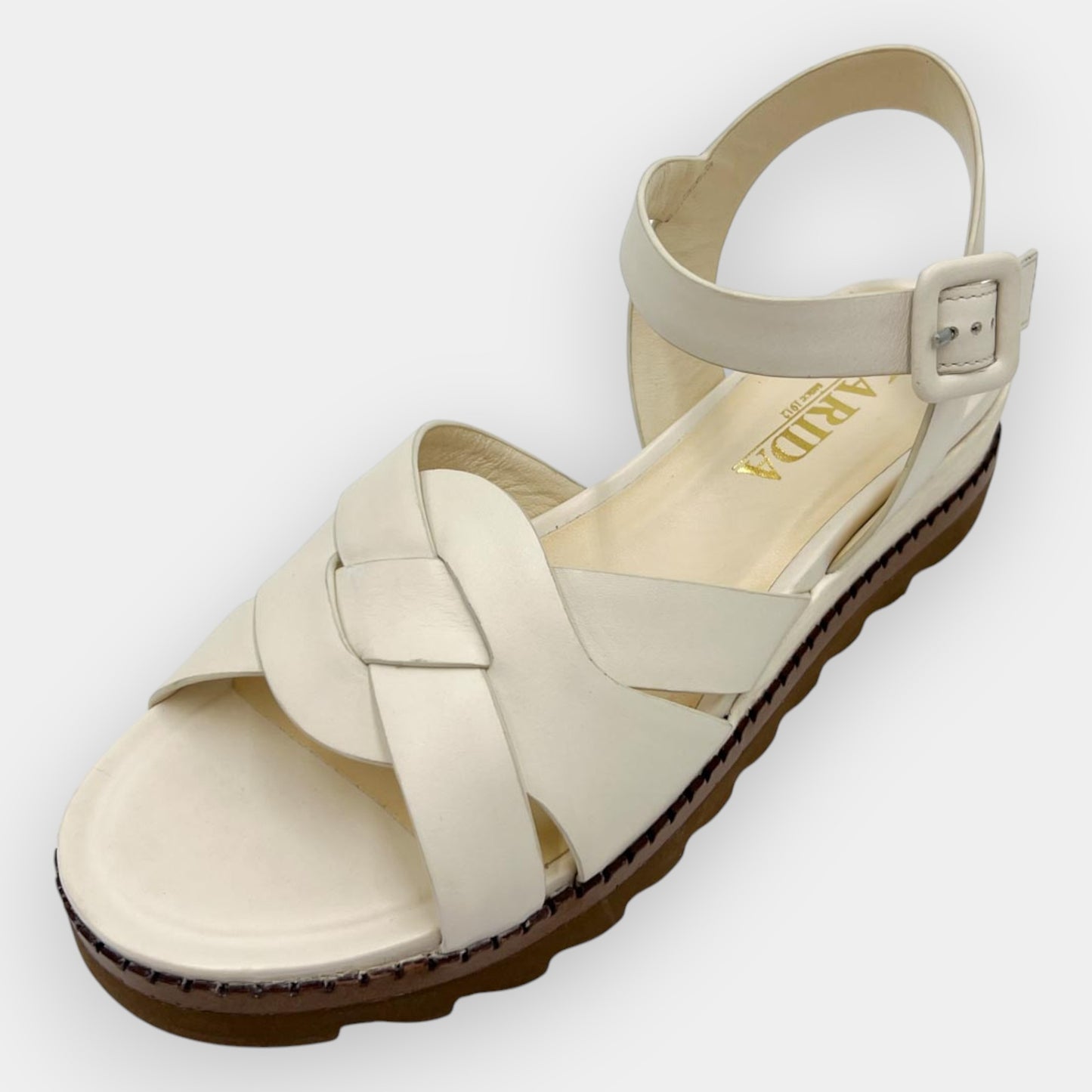 Karida 1912 Off White Leather Sandals Shoes EU40 ~ AU9 [NEW]