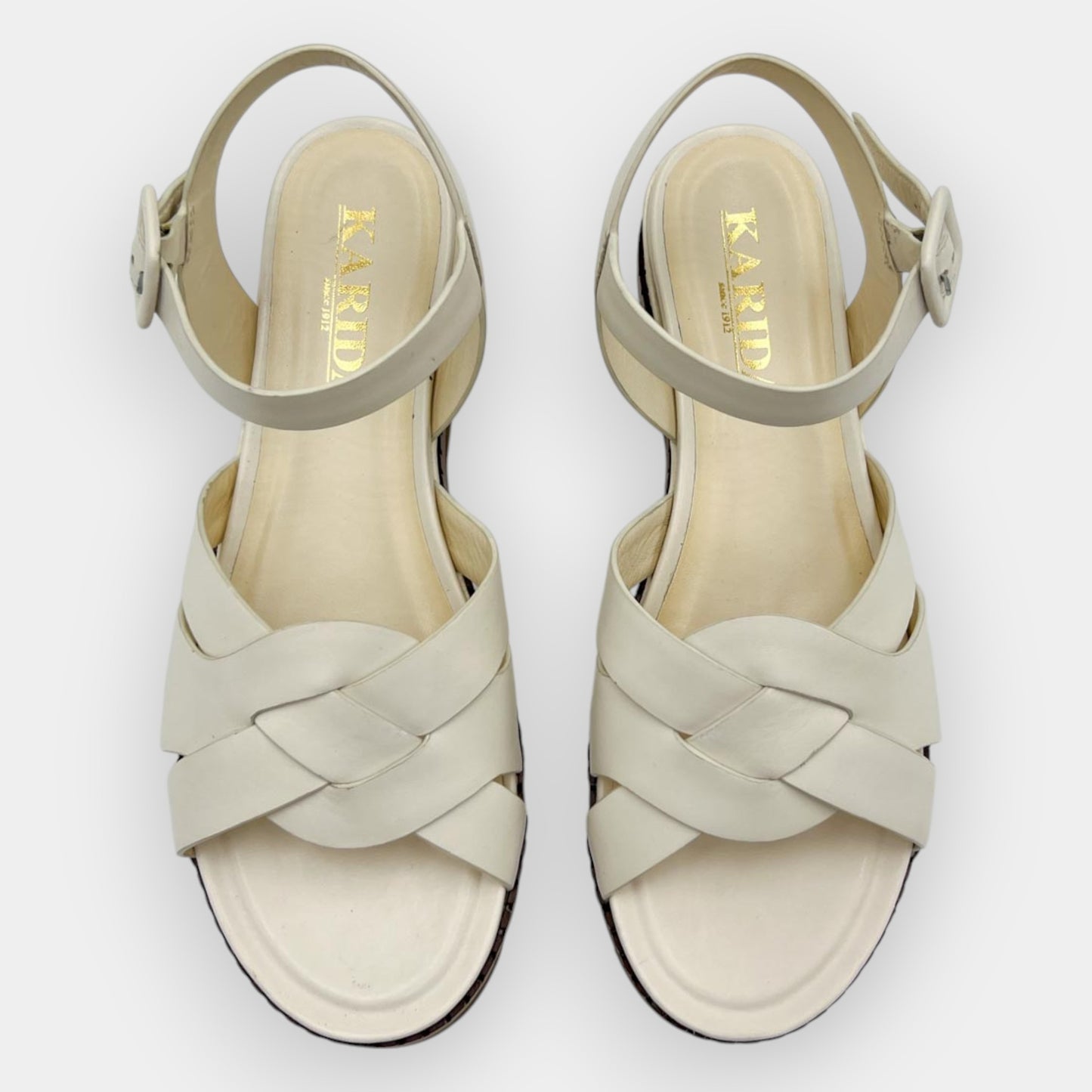 Karida 1912 Off White Leather Sandals Shoes EU40 ~ AU9 [NEW]