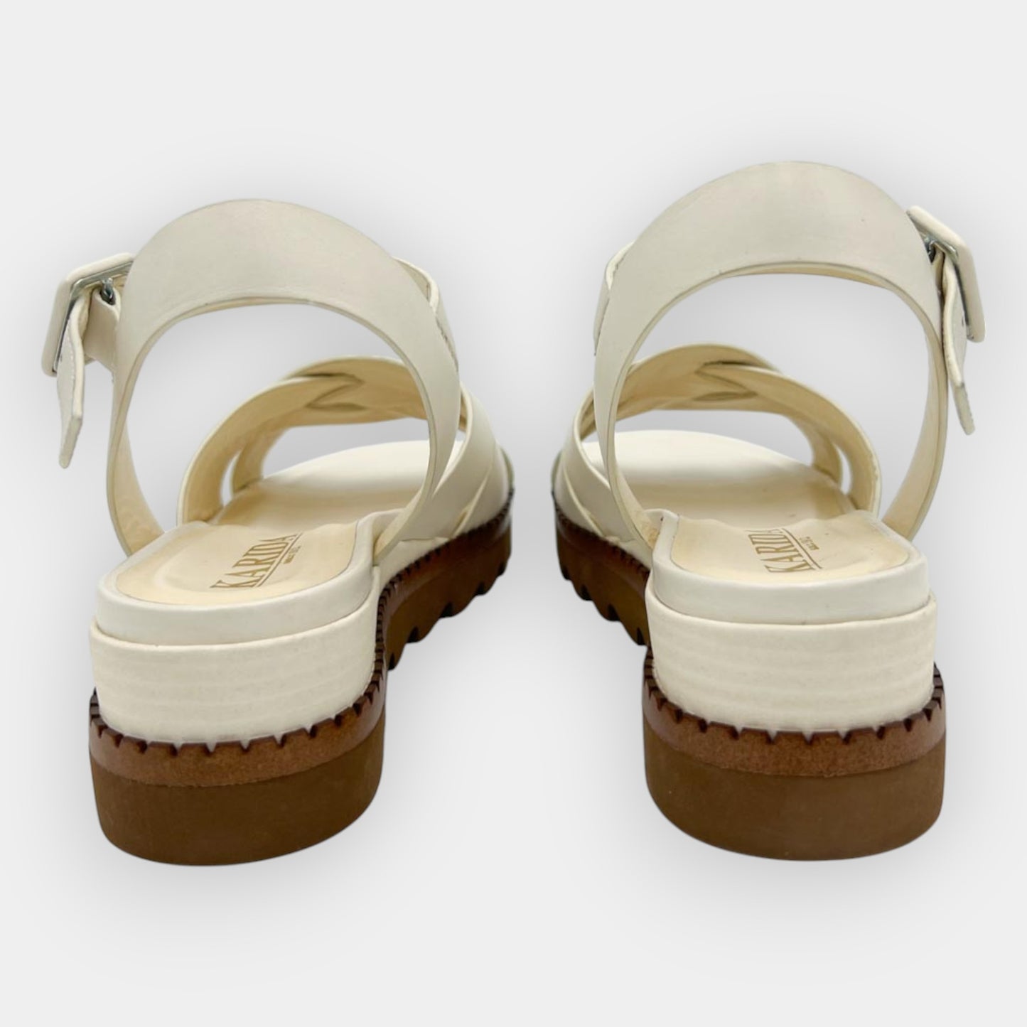 Karida 1912 Off White Leather Sandals Shoes EU40 ~ AU9 [NEW]