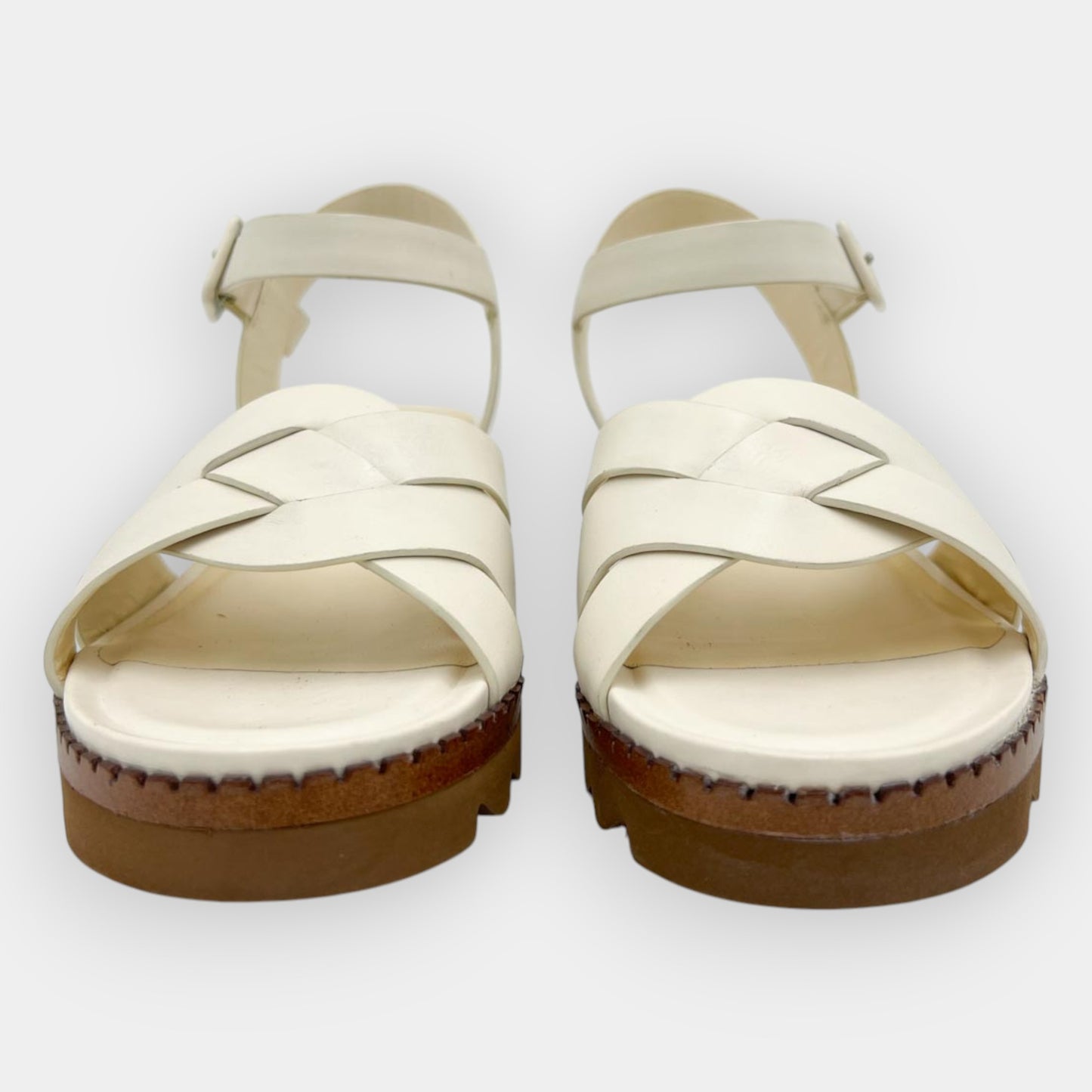 Karida 1912 Off White Leather Sandals Shoes EU40 ~ AU9 [NEW]