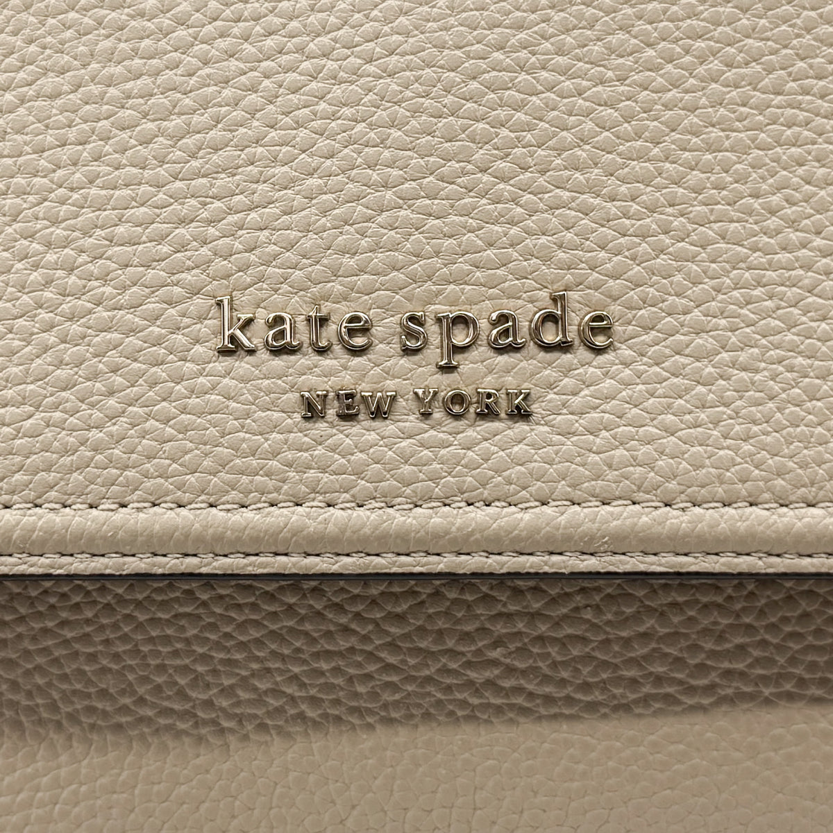 Kate Spade Hudson Beige Pebbled Leather Convertible Shoulder Crossbody Bag