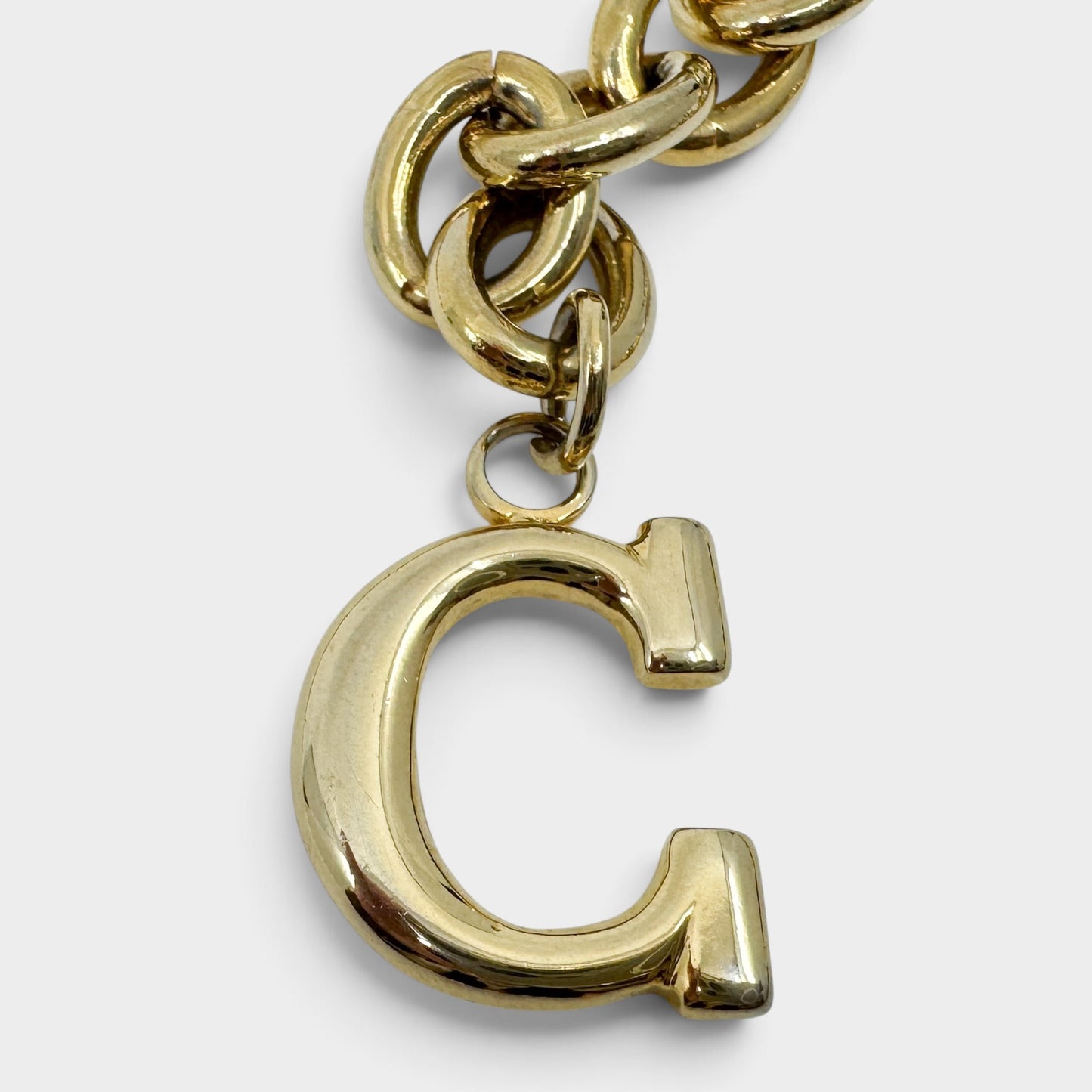 Roberto Cavalli Class Gold Tone Metal & Crystal Chain Belt [Adjustable]