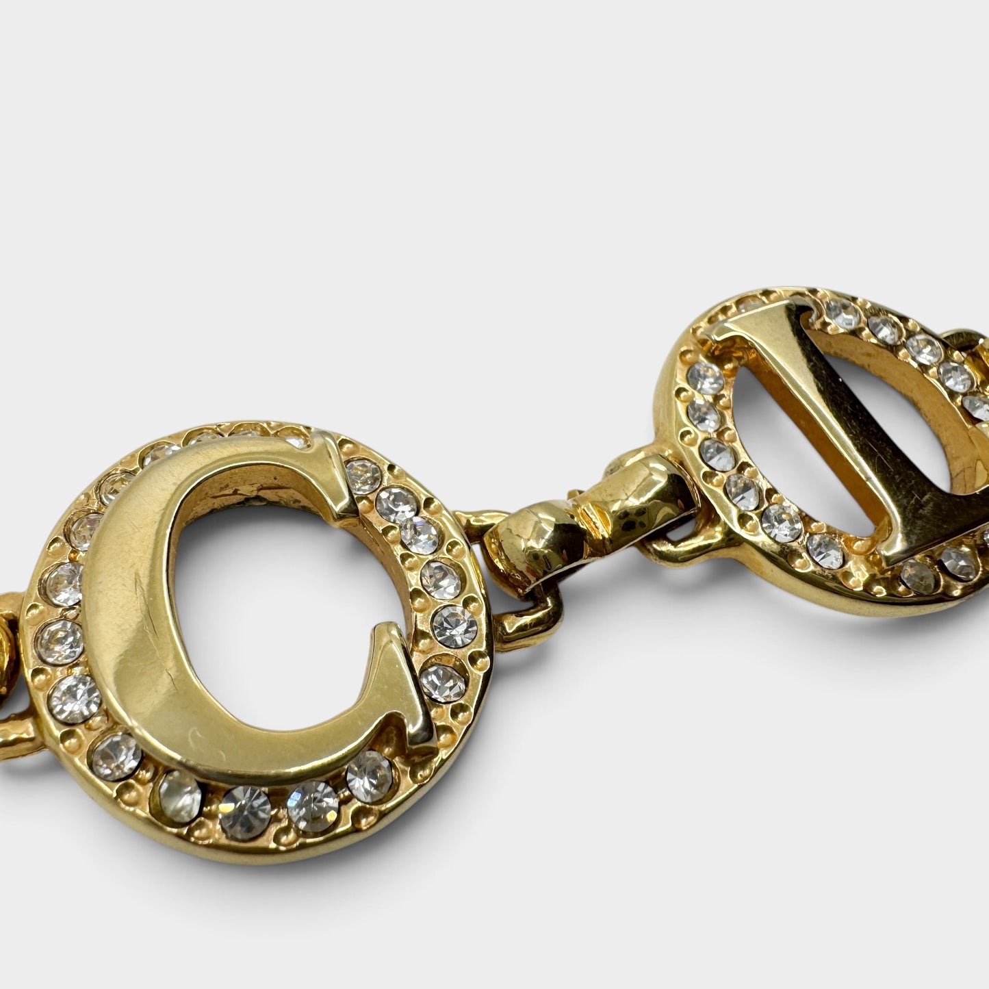 Roberto Cavalli Class Gold Tone Metal & Crystal Chain Belt [Adjustable]