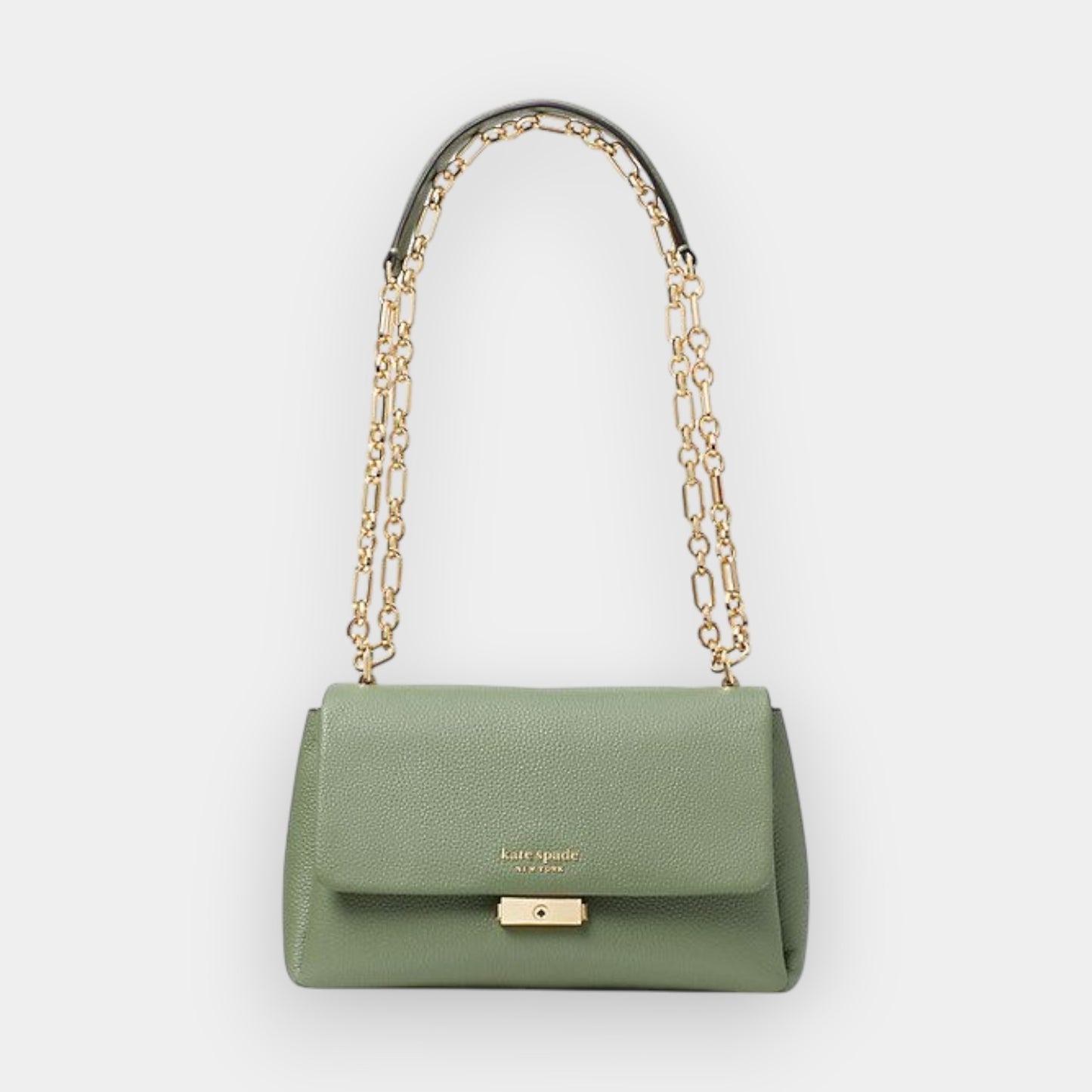 Kate Spade NY Light Olive Green Carlyle Flap Medium Shoulder Bag