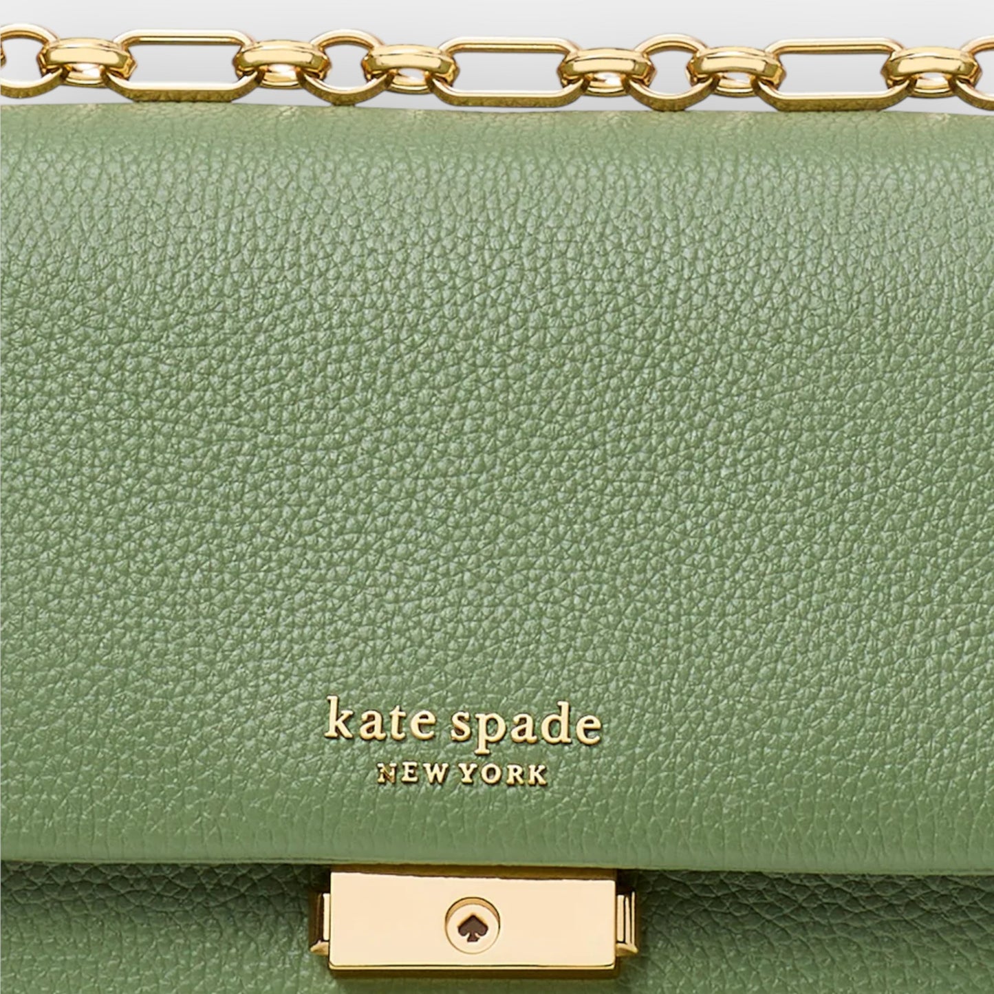 Kate Spade NY Light Olive Green Carlyle Flap Medium Shoulder Bag