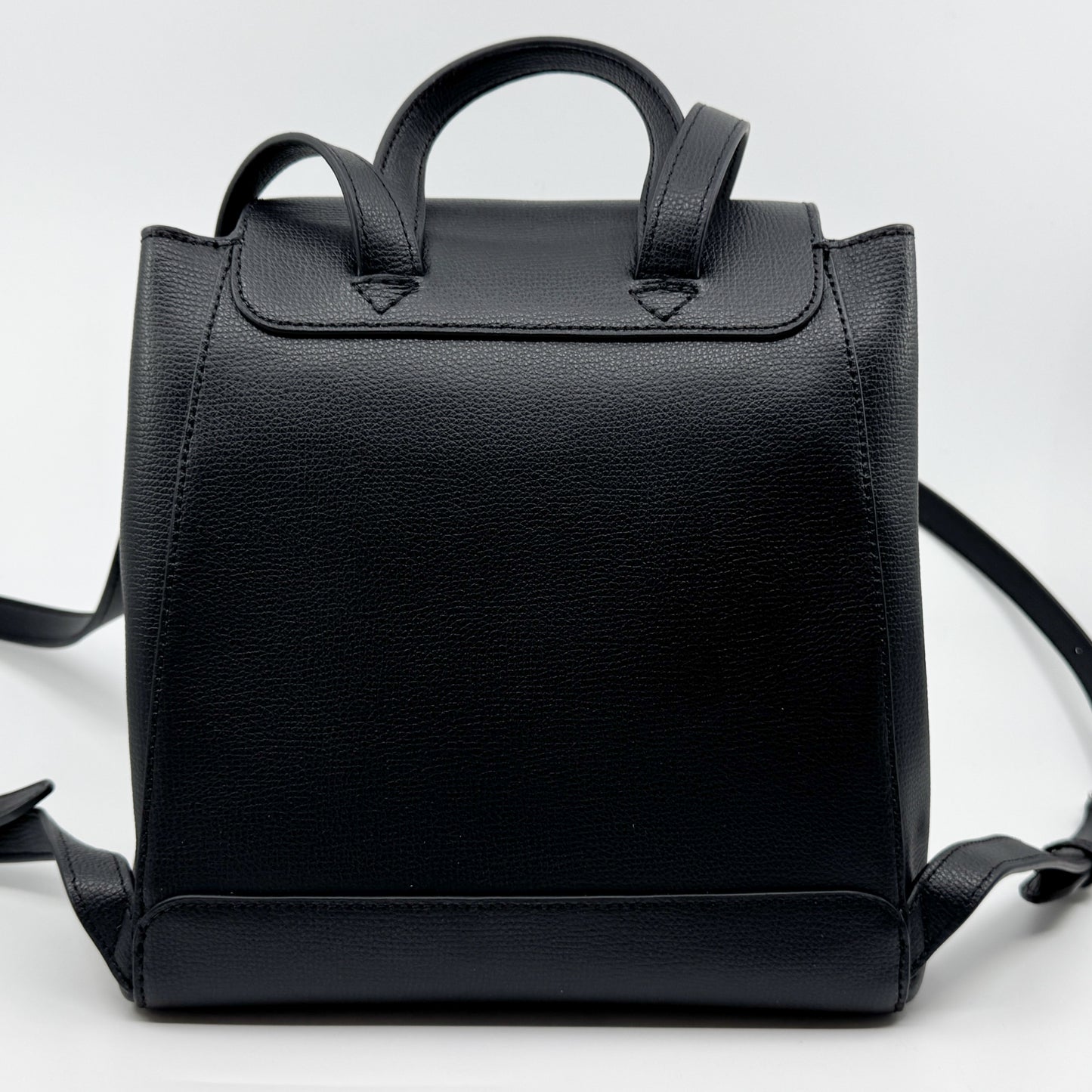 Kate Spade NY Black Leather Kristi Medium Flap Backpack [NEW]