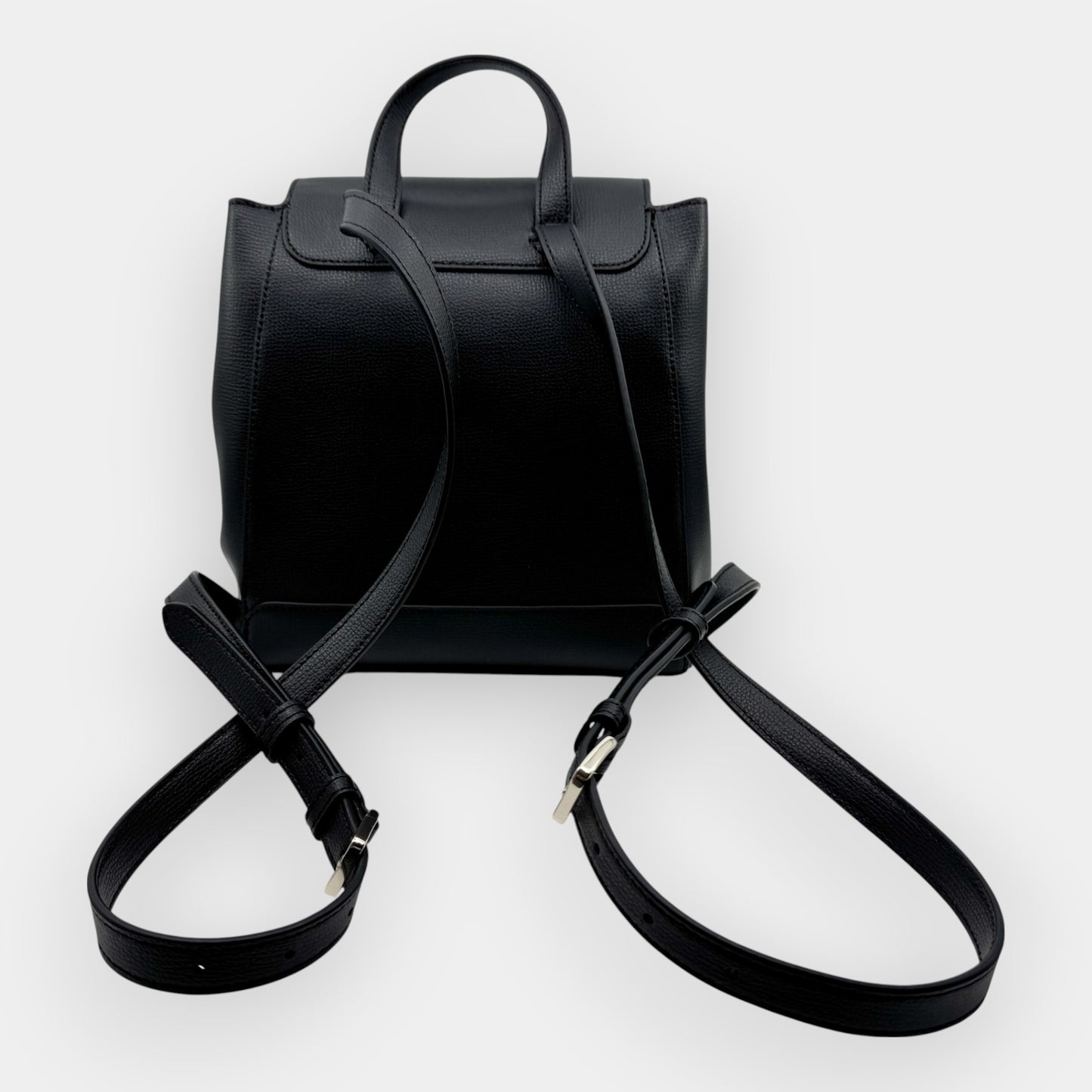 Kate Spade NY Black Leather Kristi Medium Flap Backpack [NEW]