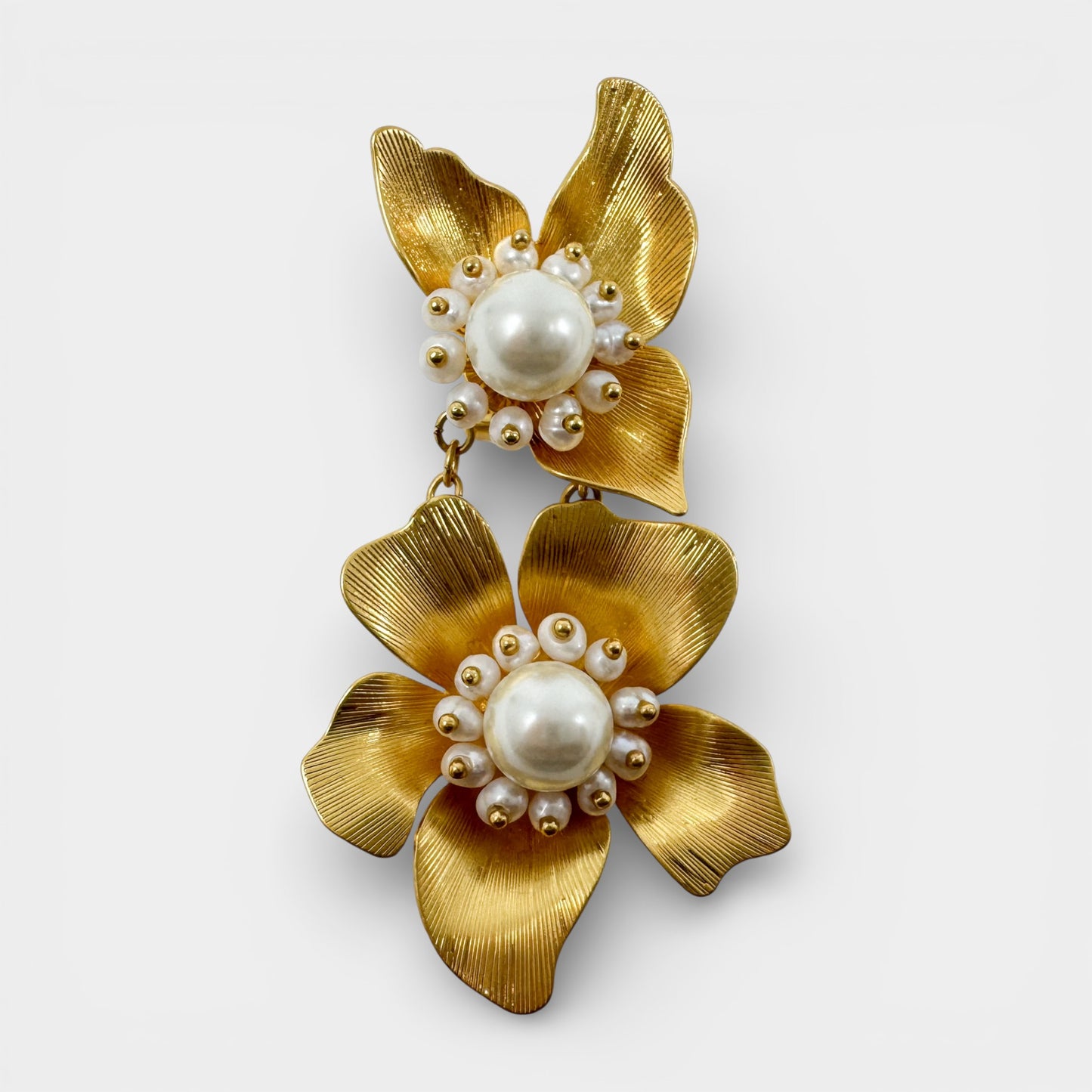 Kate Spade NY Gold Tone & Faux Pearl Flora Statement Earrings [NEW]