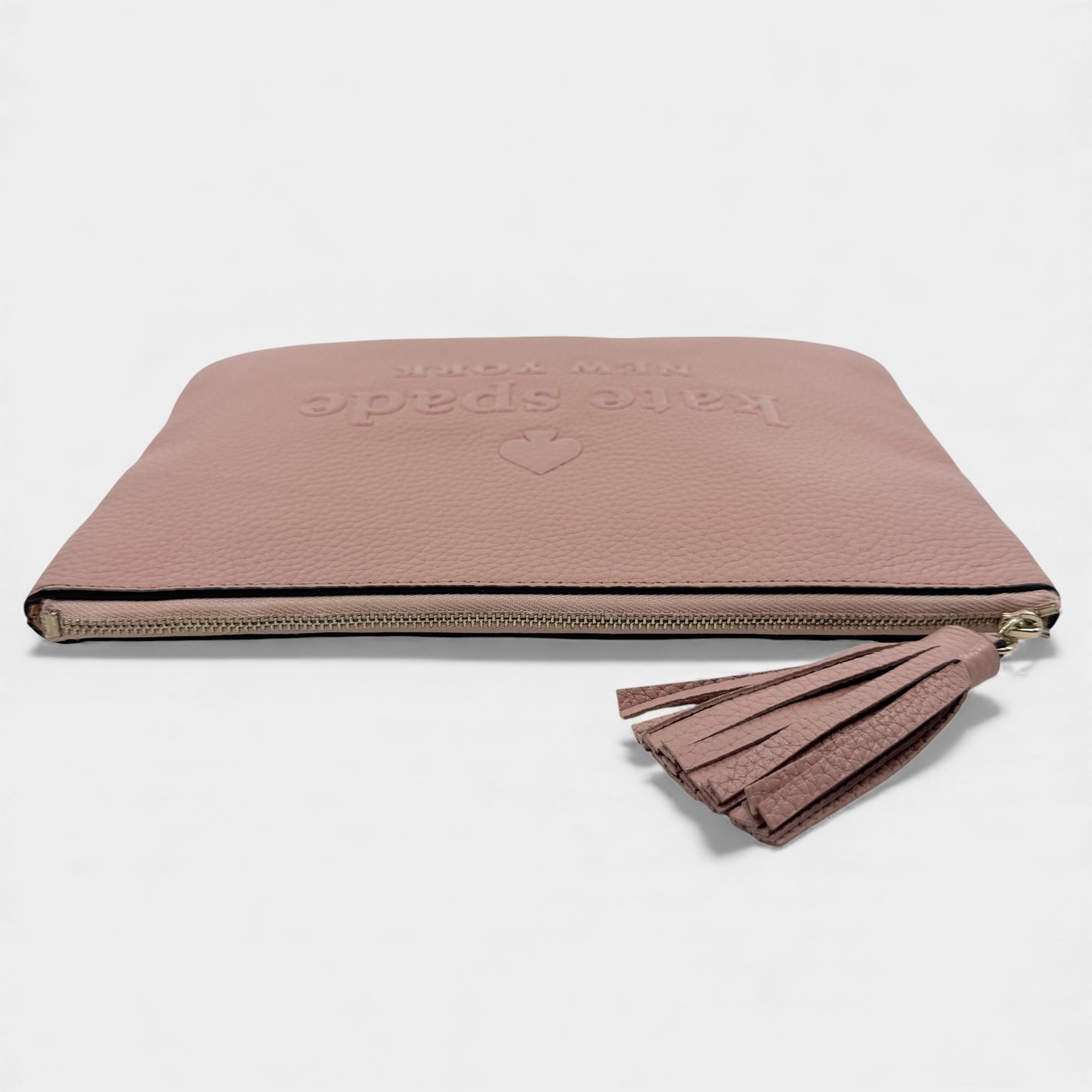 Kate Spade NY Blush Pink Leather Zip Clutch Bag