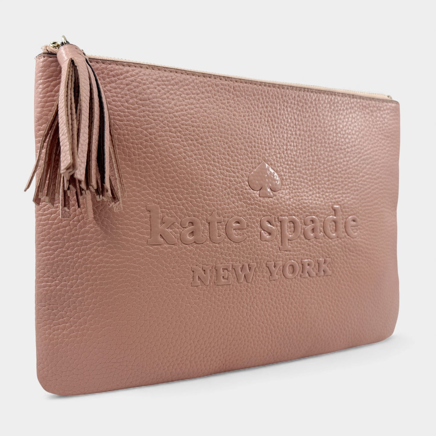 Kate Spade NY Blush Pink Leather Zip Clutch Bag