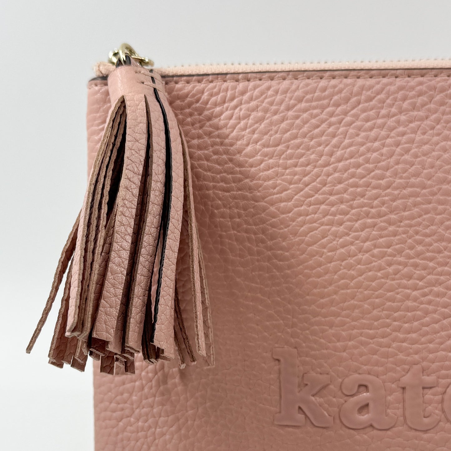 Kate Spade NY Blush Pink Leather Zip Clutch Bag