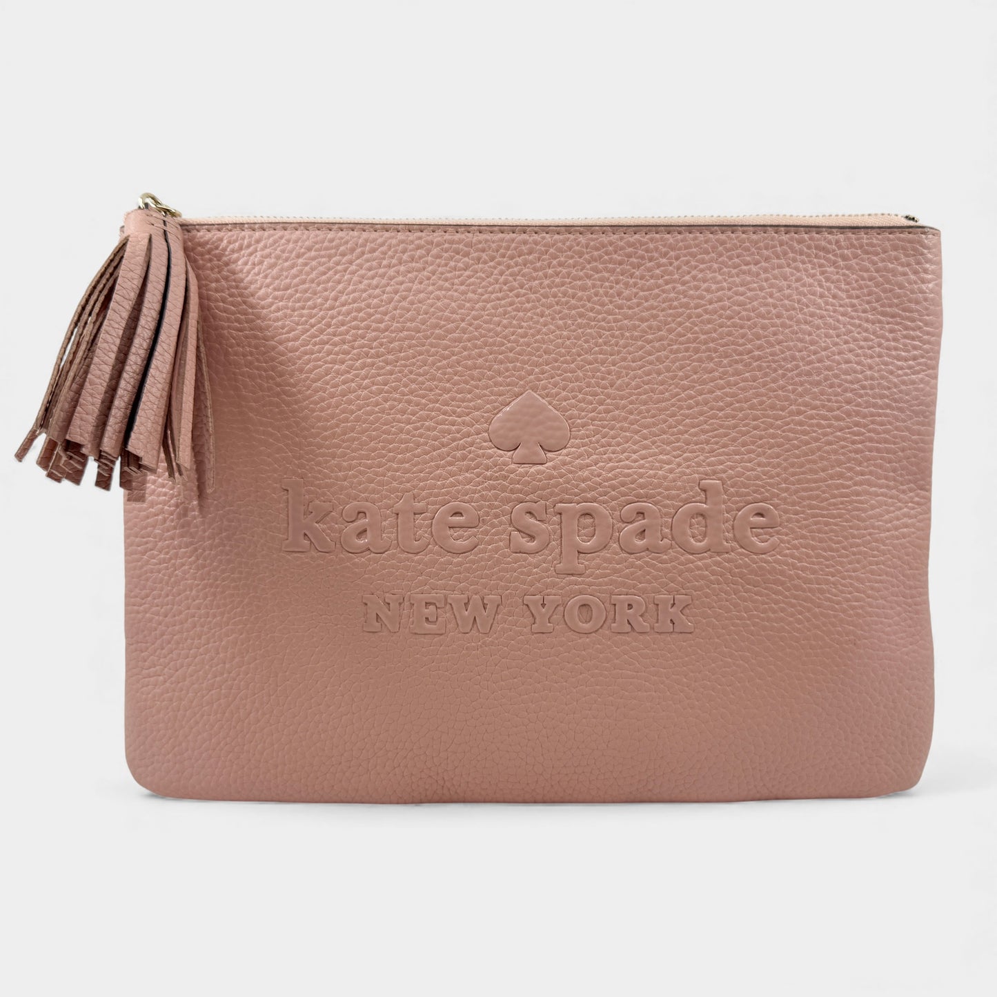 Kate Spade NY Blush Pink Leather Zip Clutch Bag
