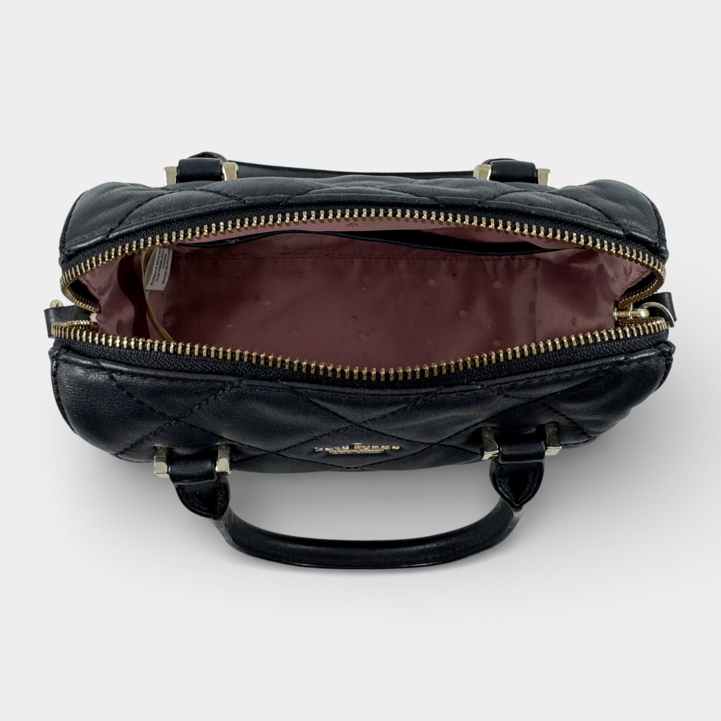 Kate Spade NY Black Quilted Leather Crossbody Top Handle Bag