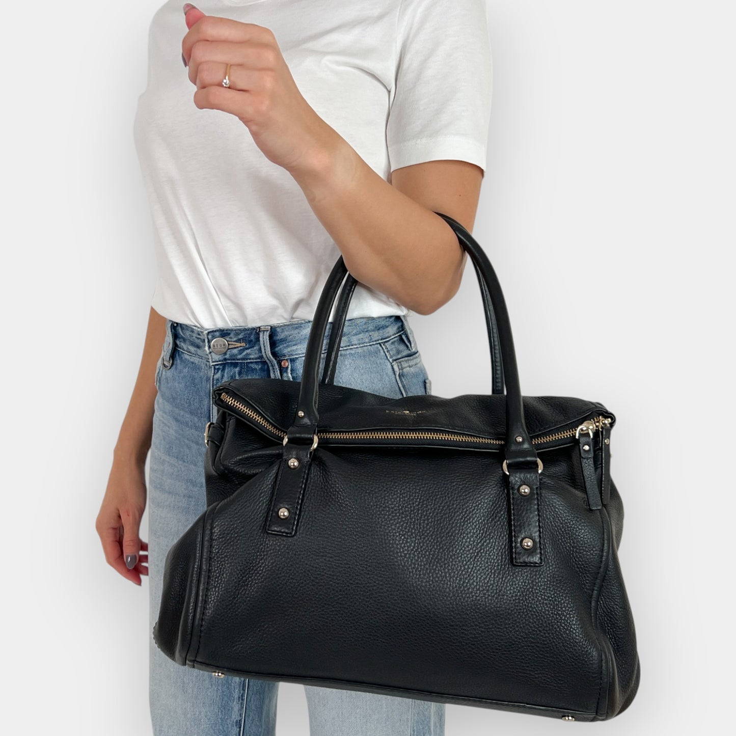 Kate Spade Cobble Hill Black Leather Leslie Tote Bag